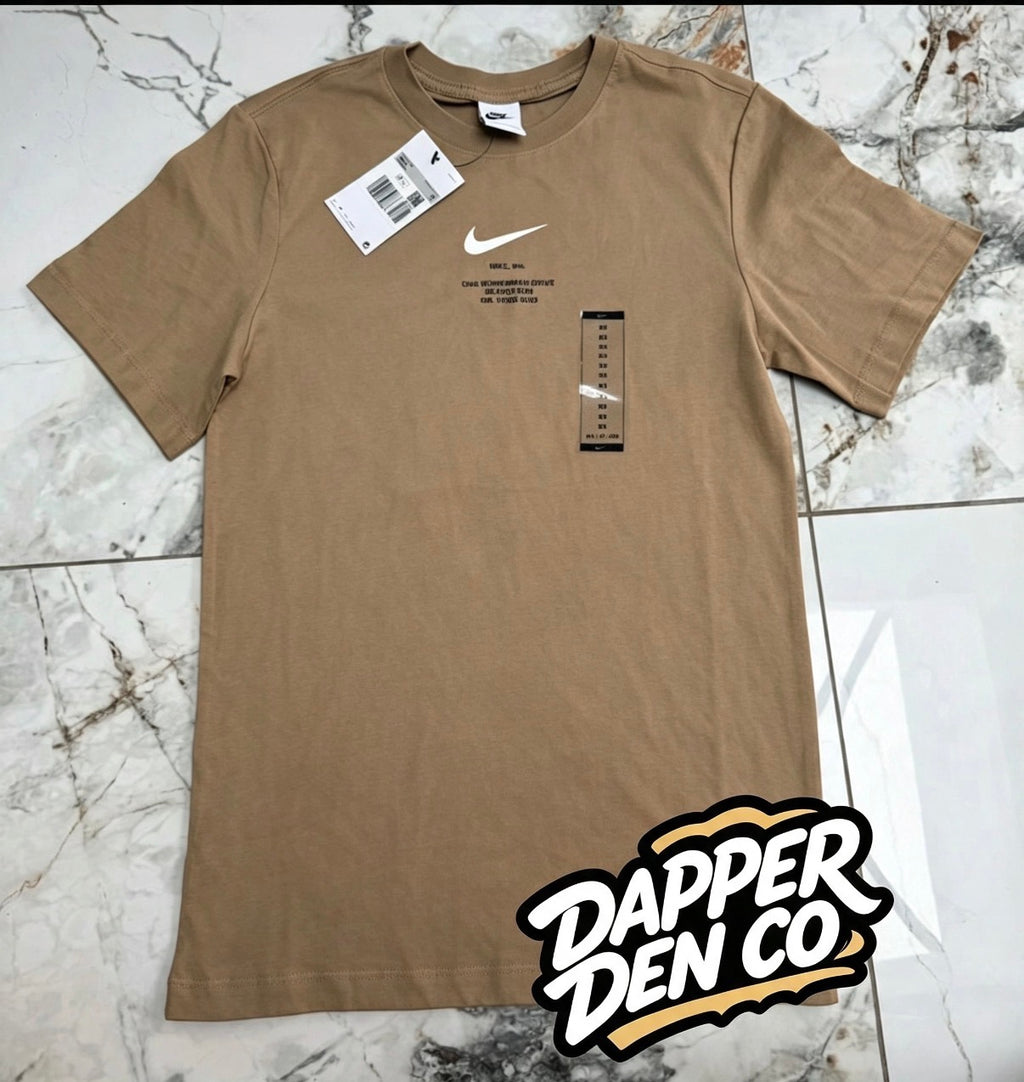 Nike Men’s Beige Logo Graphic Print Crew Neck Short Sleeve T-Shirt XS