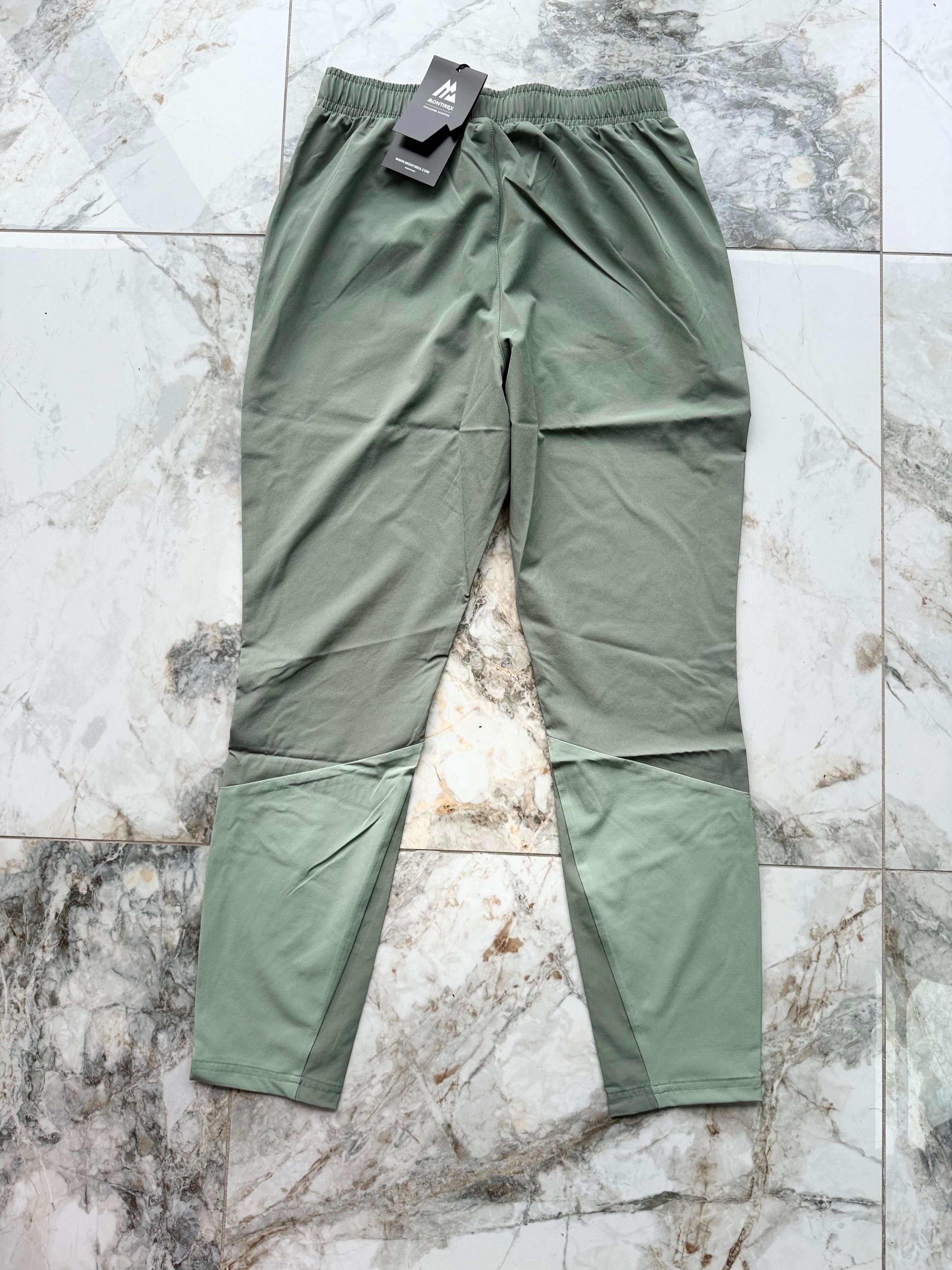 Montirex Trail Pant Men's Green Jogger Trousers Zip Pockets Drawstring Size S