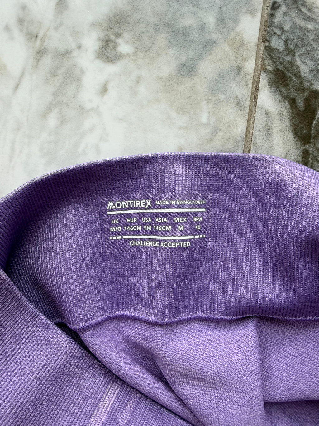 Montirex Harmony Girls  Purple Ankle Leggings Size M Stretch Elastic Waist