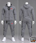 Nike Air Men's 2pc Hoodie & Track Pants Tracksuit Full Zip Pockets Grey Medium
