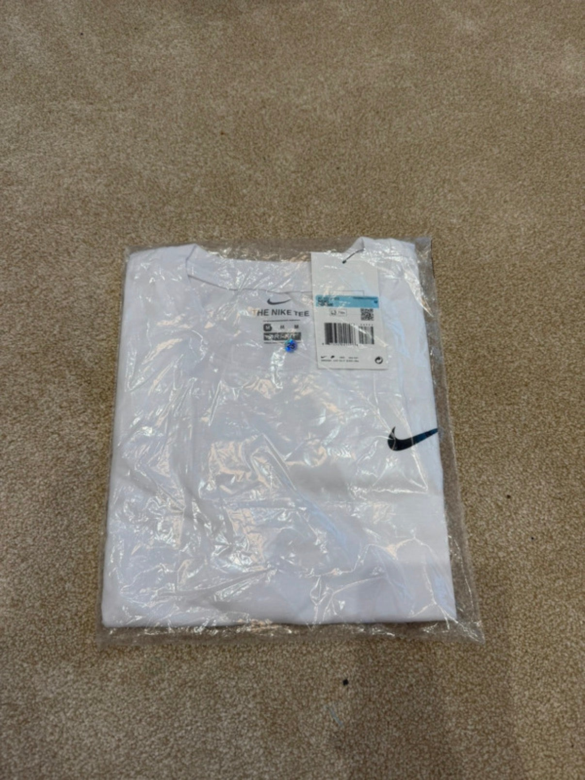 Nike The Nike Tee Dri-FIT Men's White Logo Crew Neck T-Shirt Size M