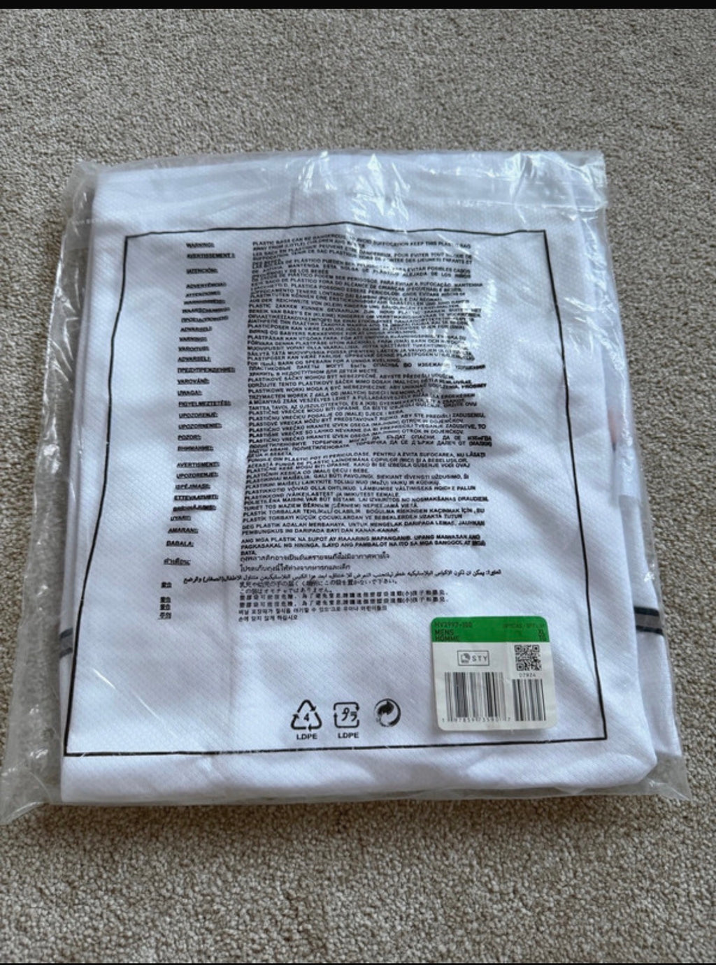 Nike Dri-FIT Men's White Polyester Logo Graphic Crew Neck T-Shirt Size XL