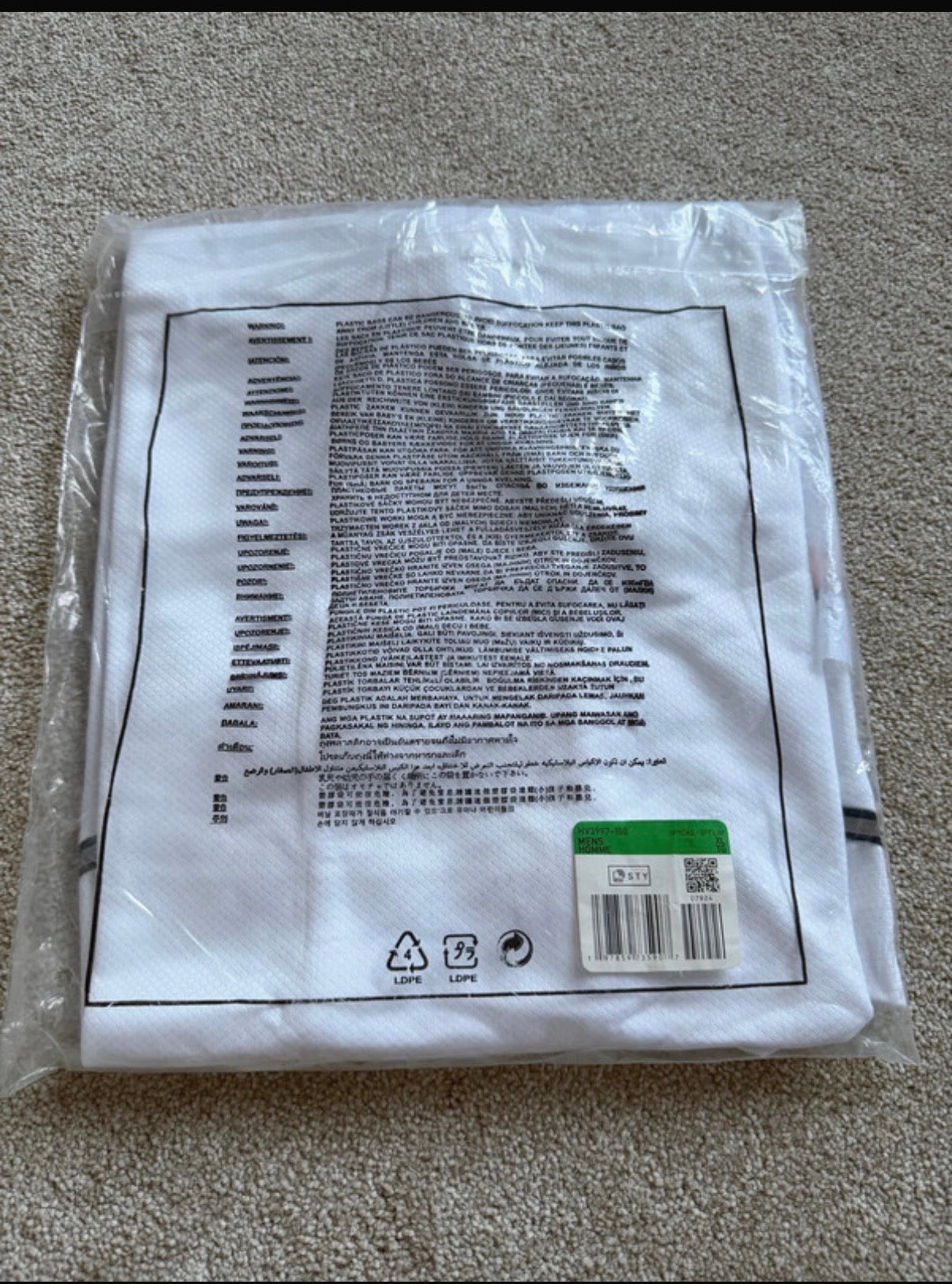 Nike Dri-FIT Men's White Polyester Logo Graphic Crew Neck T-Shirt Size XL