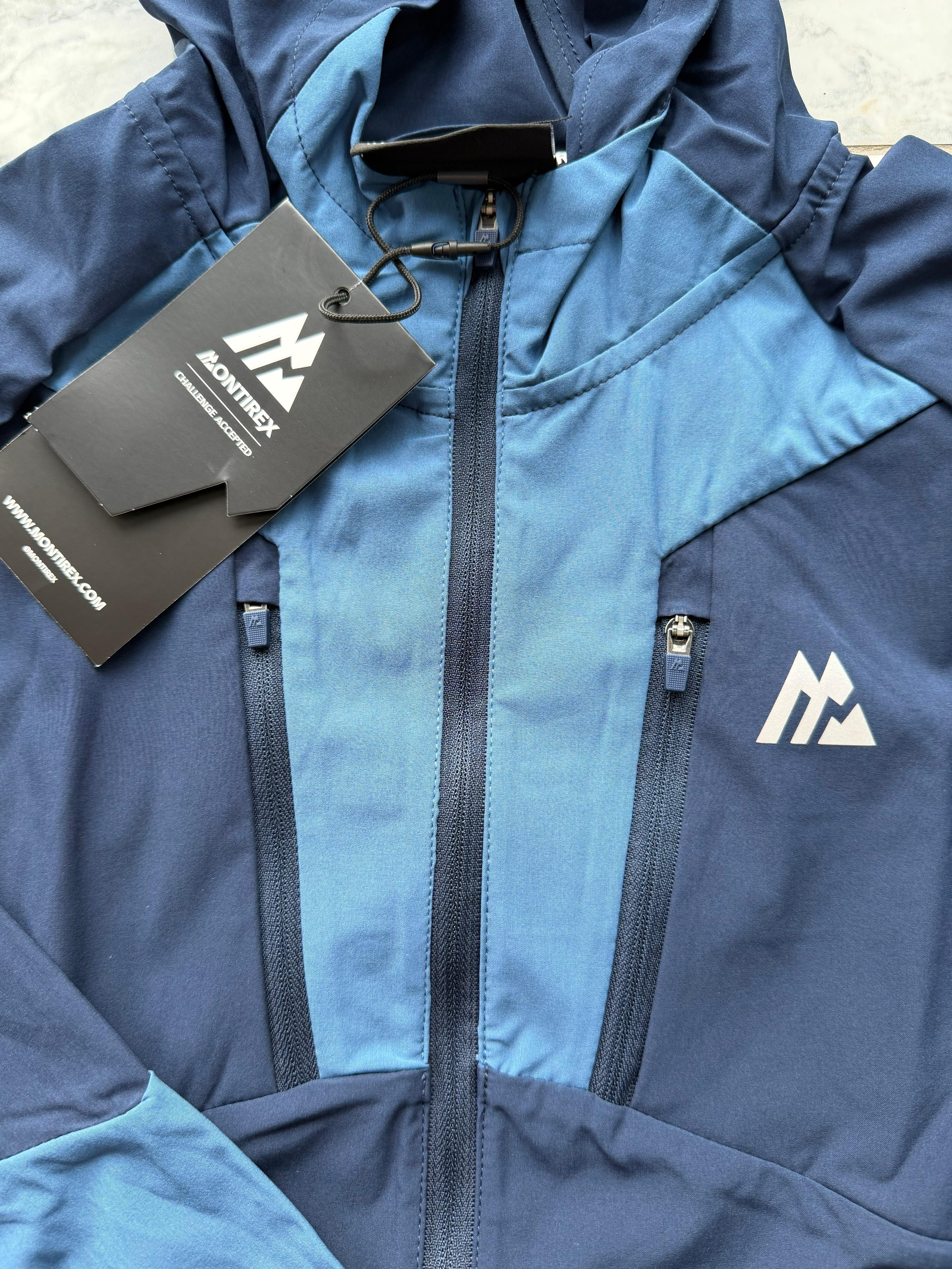 Montirex BOYS BALT Hooded Full Zip Windbreaker Jacket Blue Size XL BOYS
