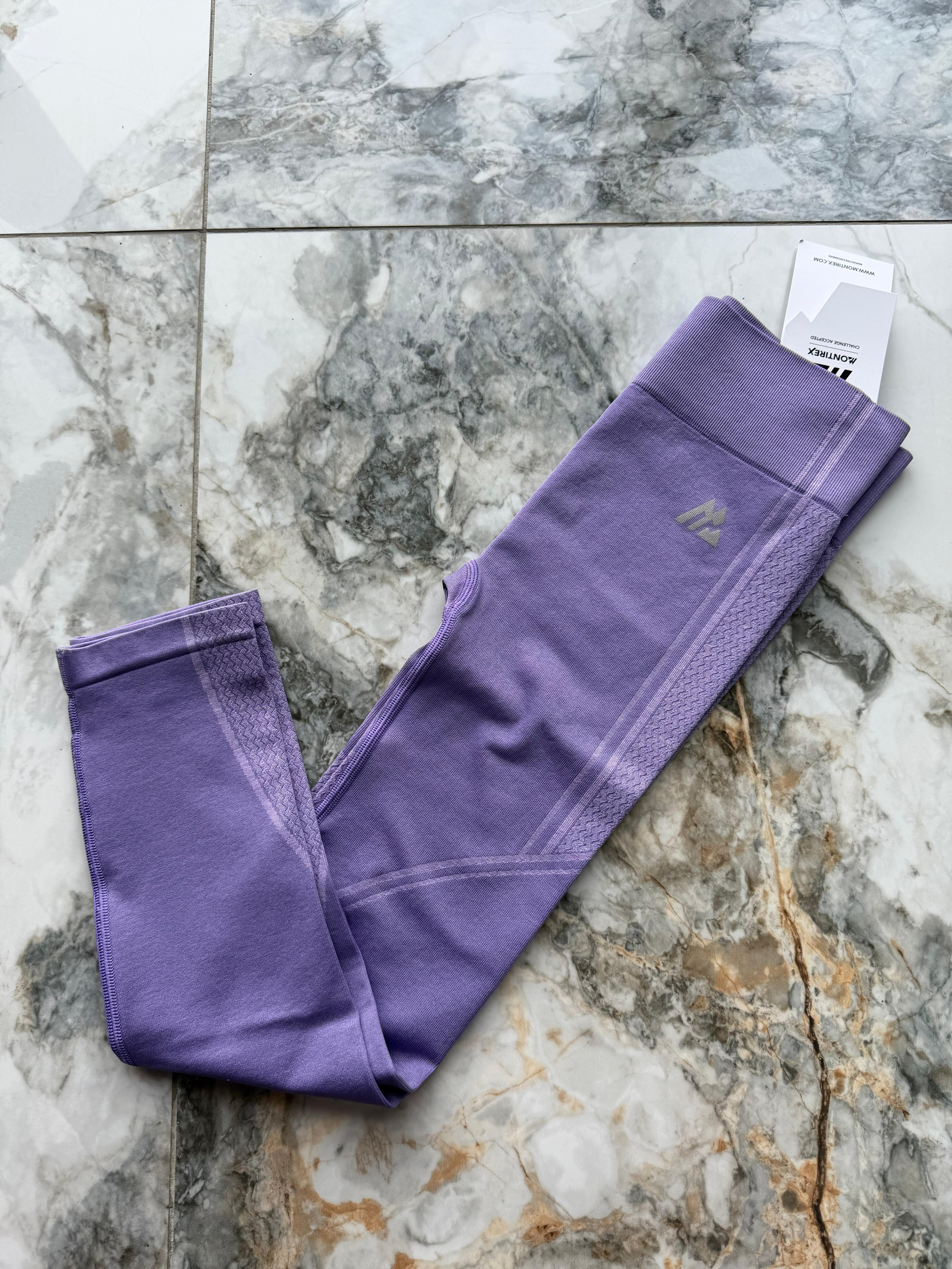 Montirex Harmony Girls  Purple Ankle Leggings Size M Stretch Elastic Waist