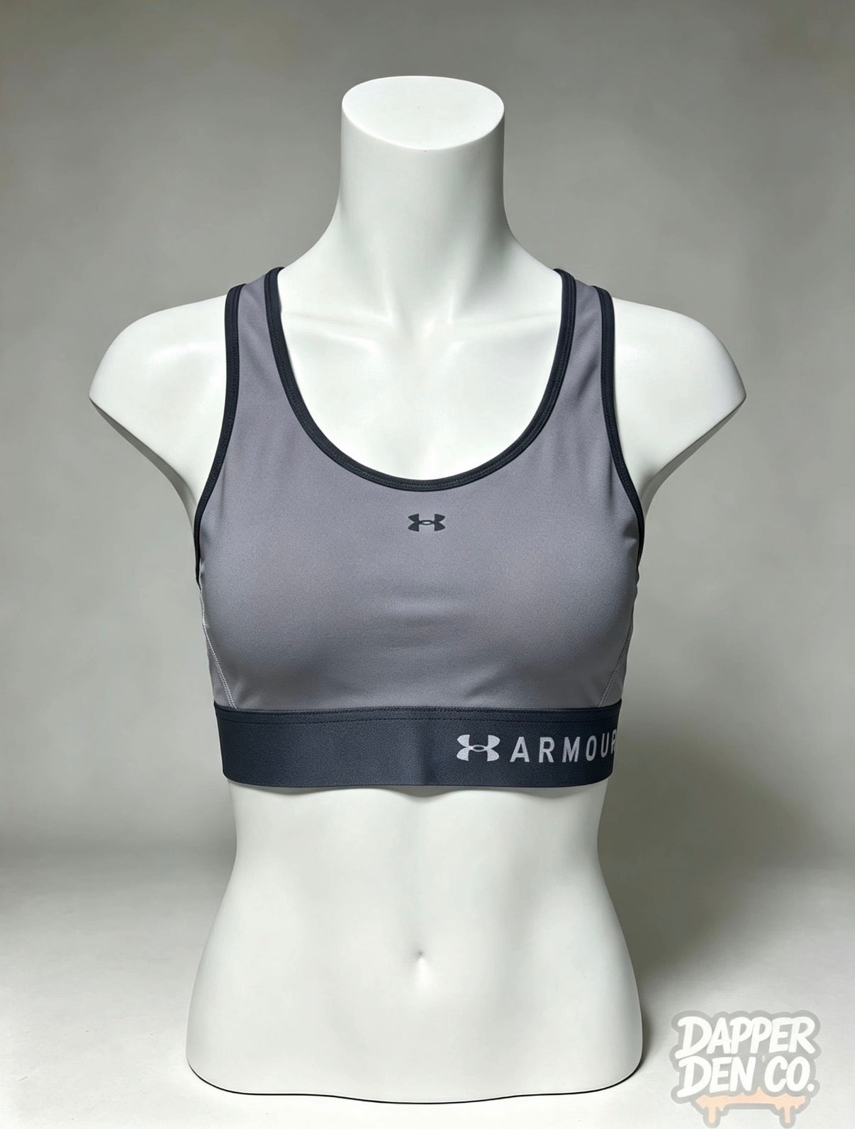 Under Armour Women's Medium Support Racerback Sports Bra SIZE XS Grey/Black