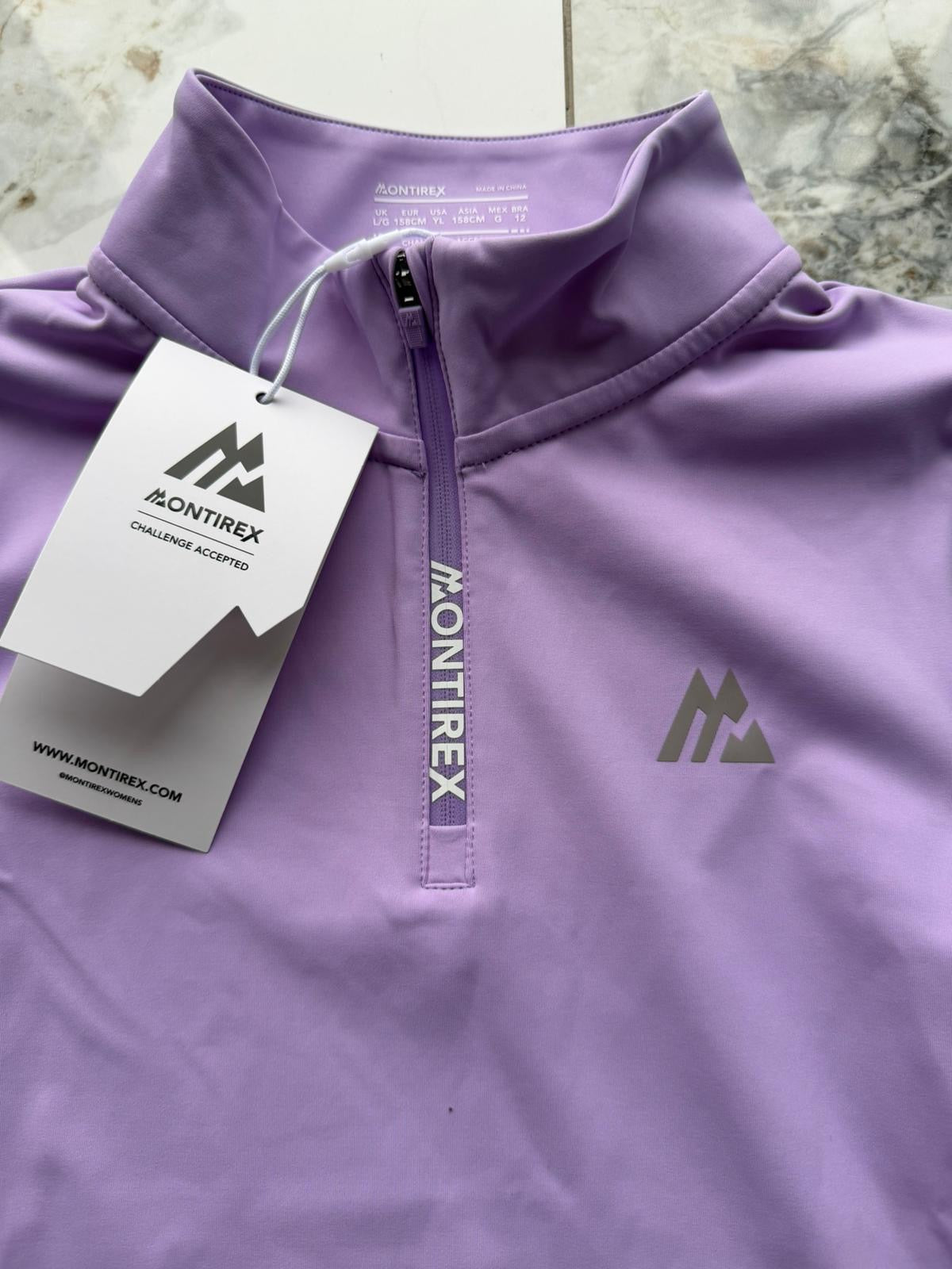 Montirex GIRLS Purple 2pc Leggings & Long Sleeve 1/4 Zip Top Set LARGE/MEDIUM