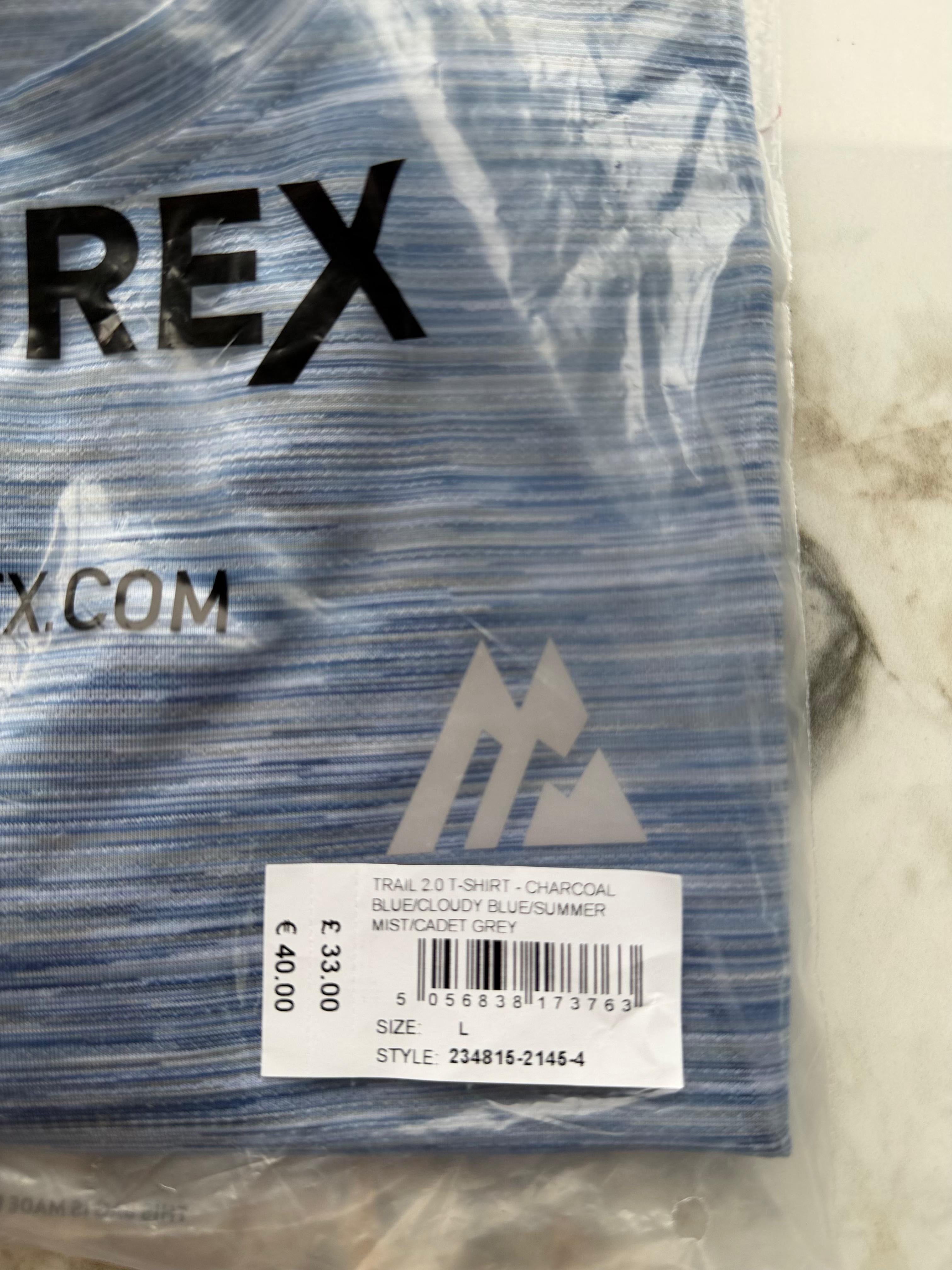 Montirex Trail 2.0 Men's Blue Polyester Logo Crew Neck T-Shirt Size L