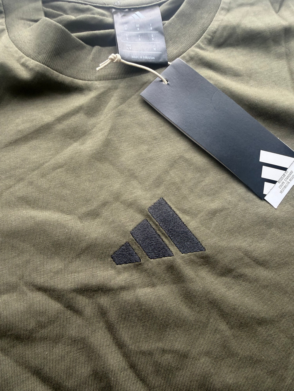 adidas Men’s Green Logo Crew Neck Short Sleeve T-Shirt S JF1097