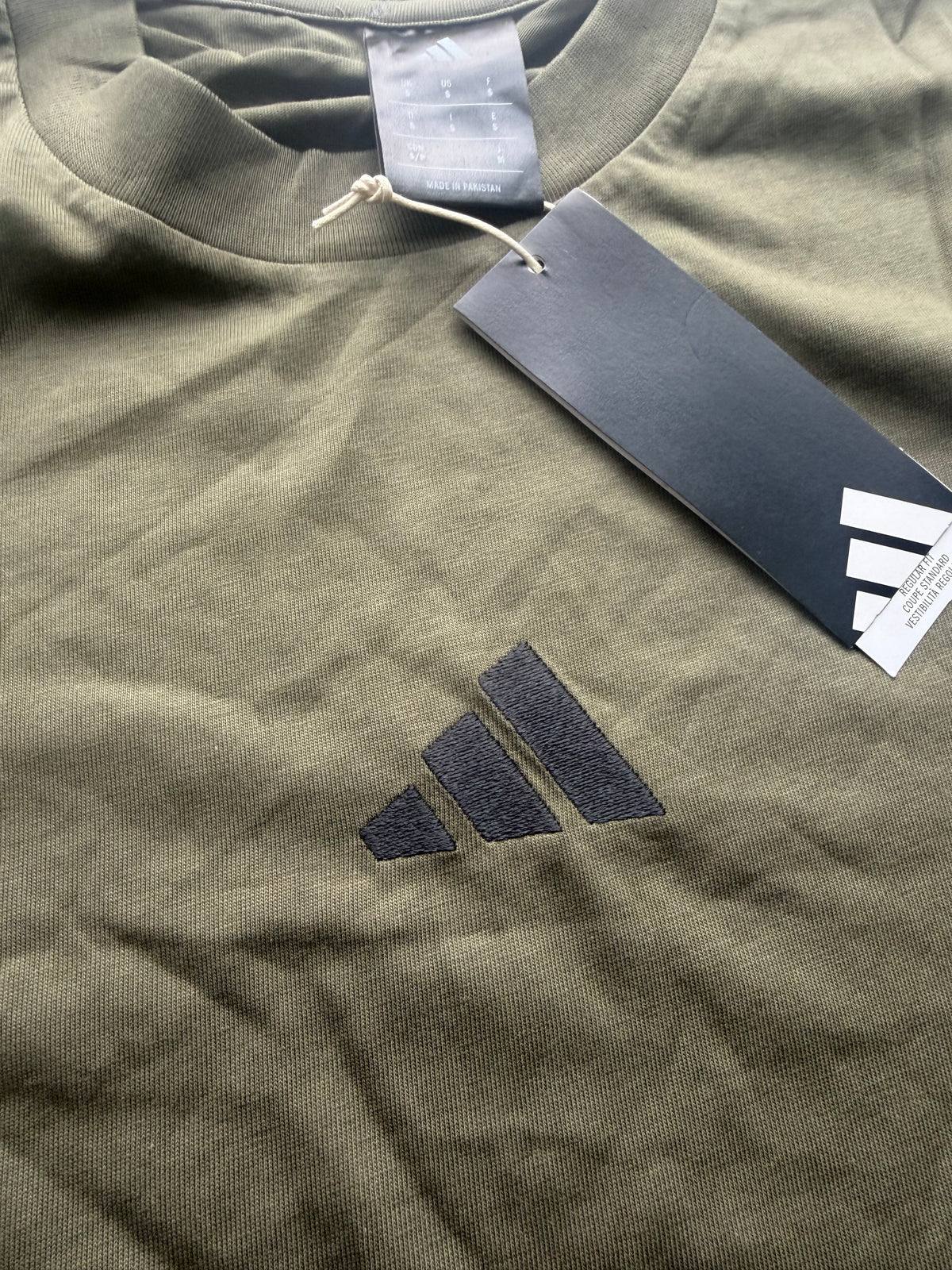 adidas Men’s Green Logo Crew Neck Short Sleeve T-Shirt S JF1097