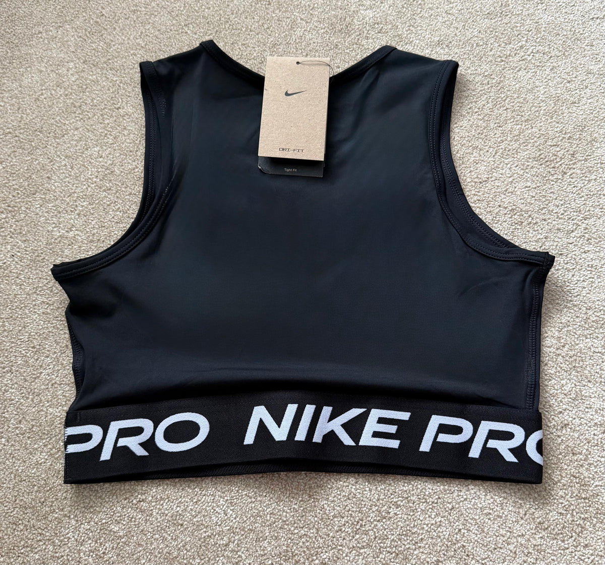 Nike Pro Dri-FIT Women's Crop Top & Full Length Nike Pro Leggings Black Size S