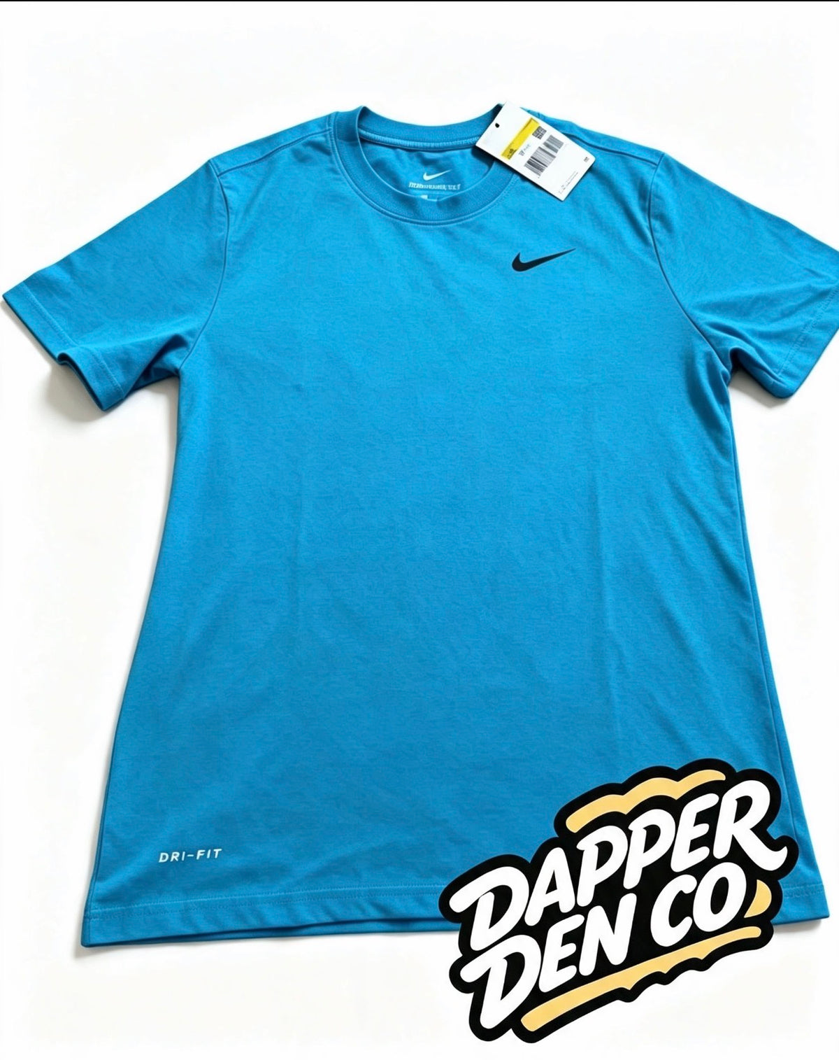 Nike The Nike Tee Dri-FIT Men's Blue Polyester Logo Crew Neck T-Shirt Size S