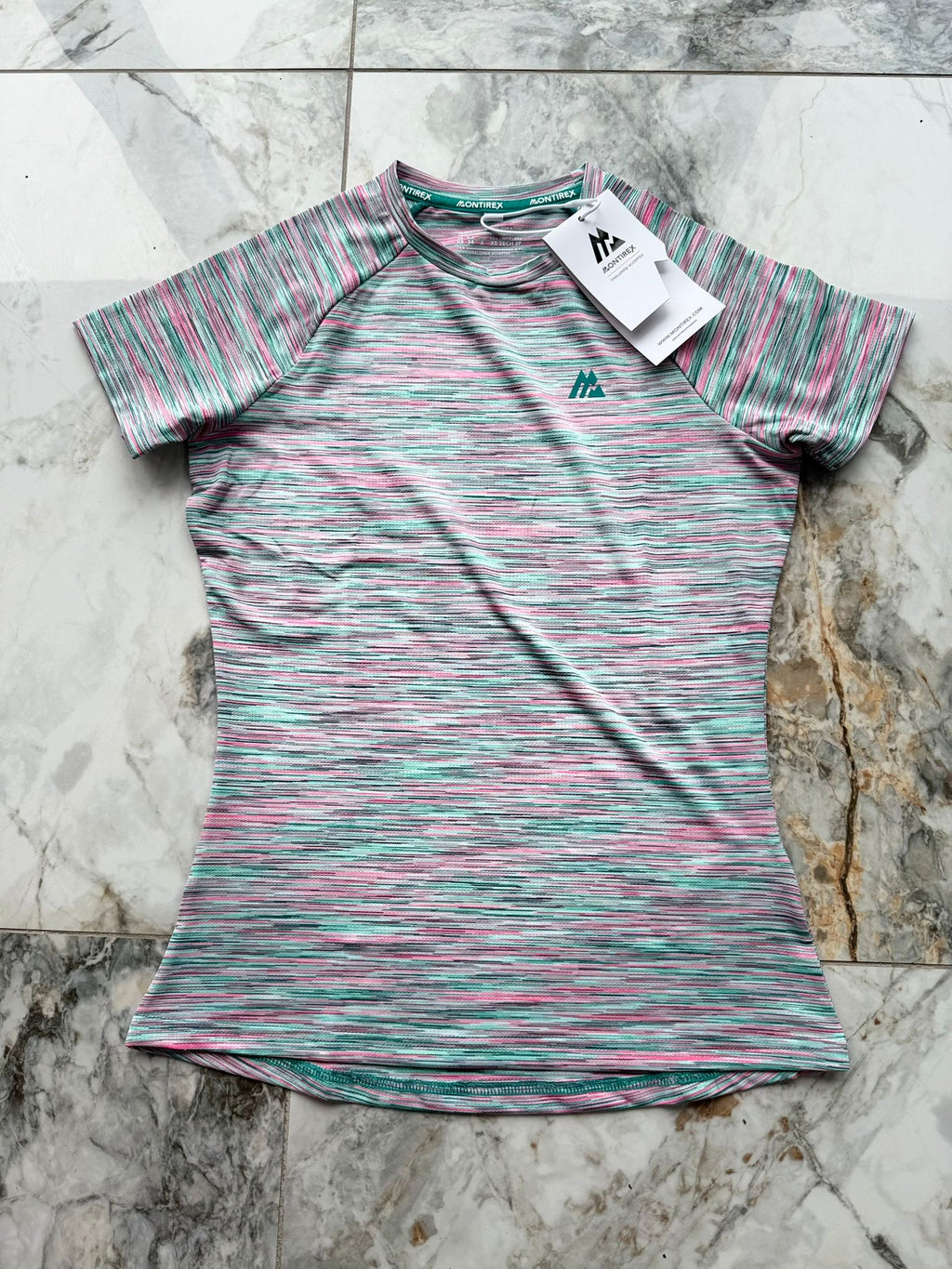 Montirex Women's Striped Lightweight Raglan Gym T-Shirt Multicolour XXS