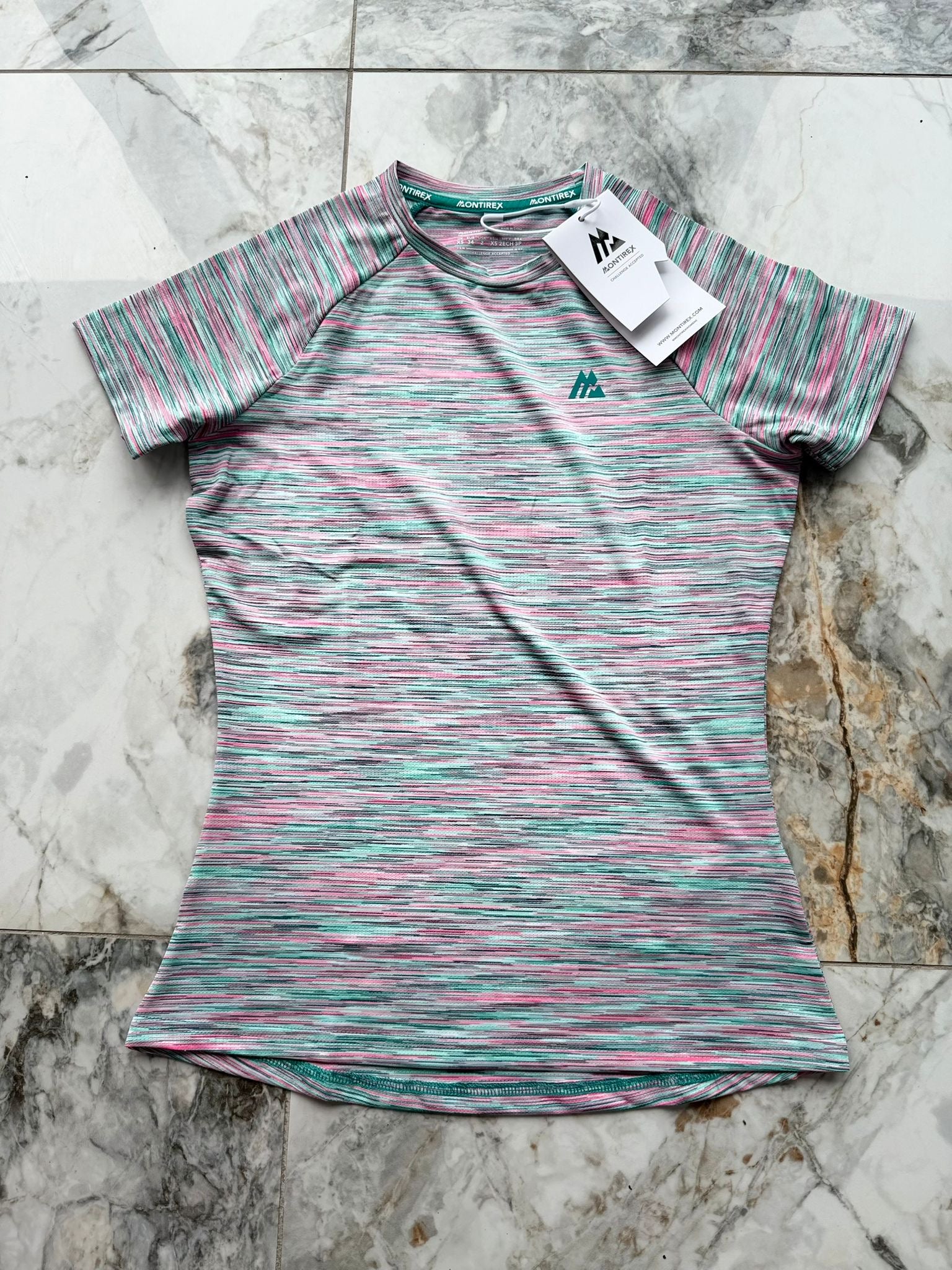 Montirex Women's Striped Lightweight Raglan Gym T-Shirt Multicolour XXS