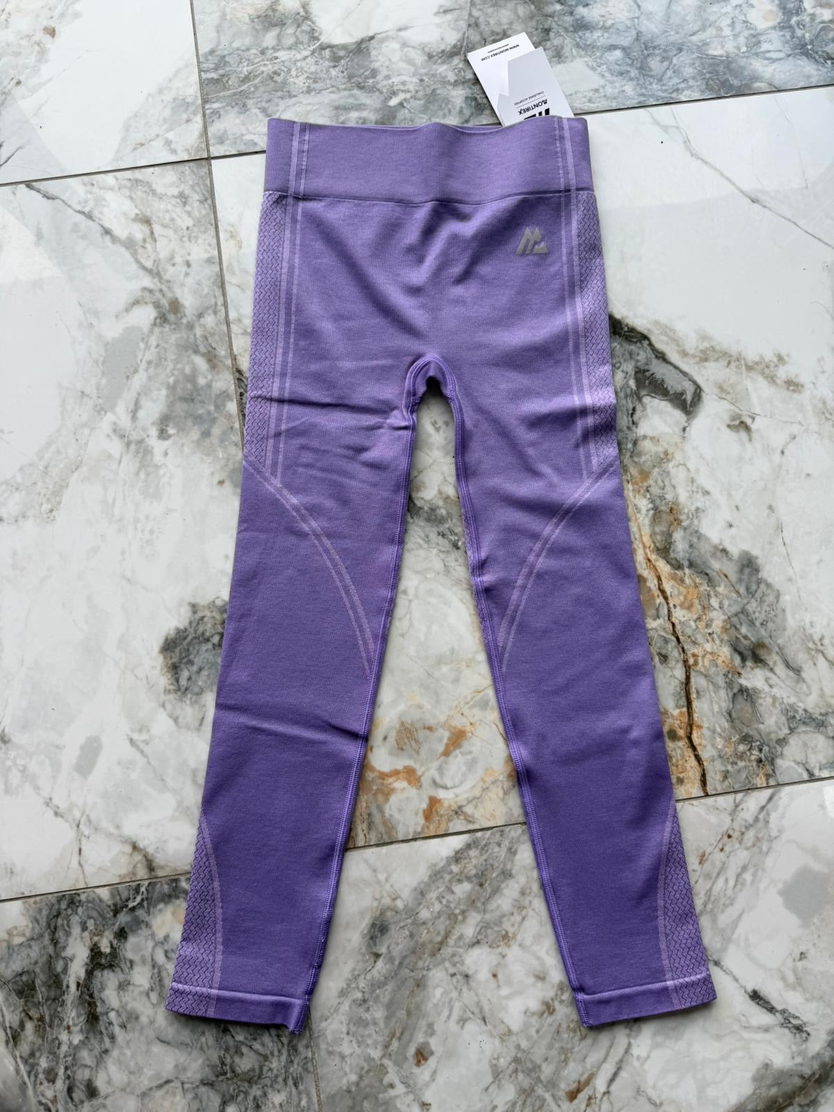 Montirex Harmony Girls  Purple Ankle Leggings Size M Stretch Elastic Waist