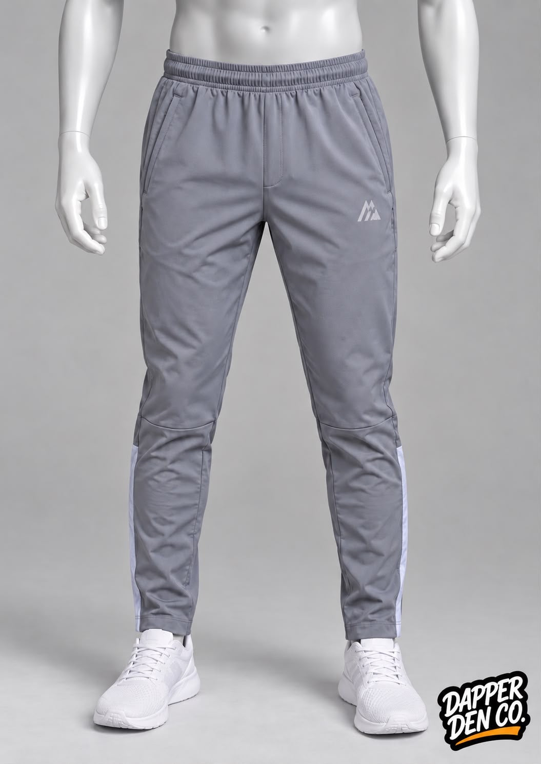 Montirex Men's Grey/Light Blue Polyester Track Pants Pockets MENS XS