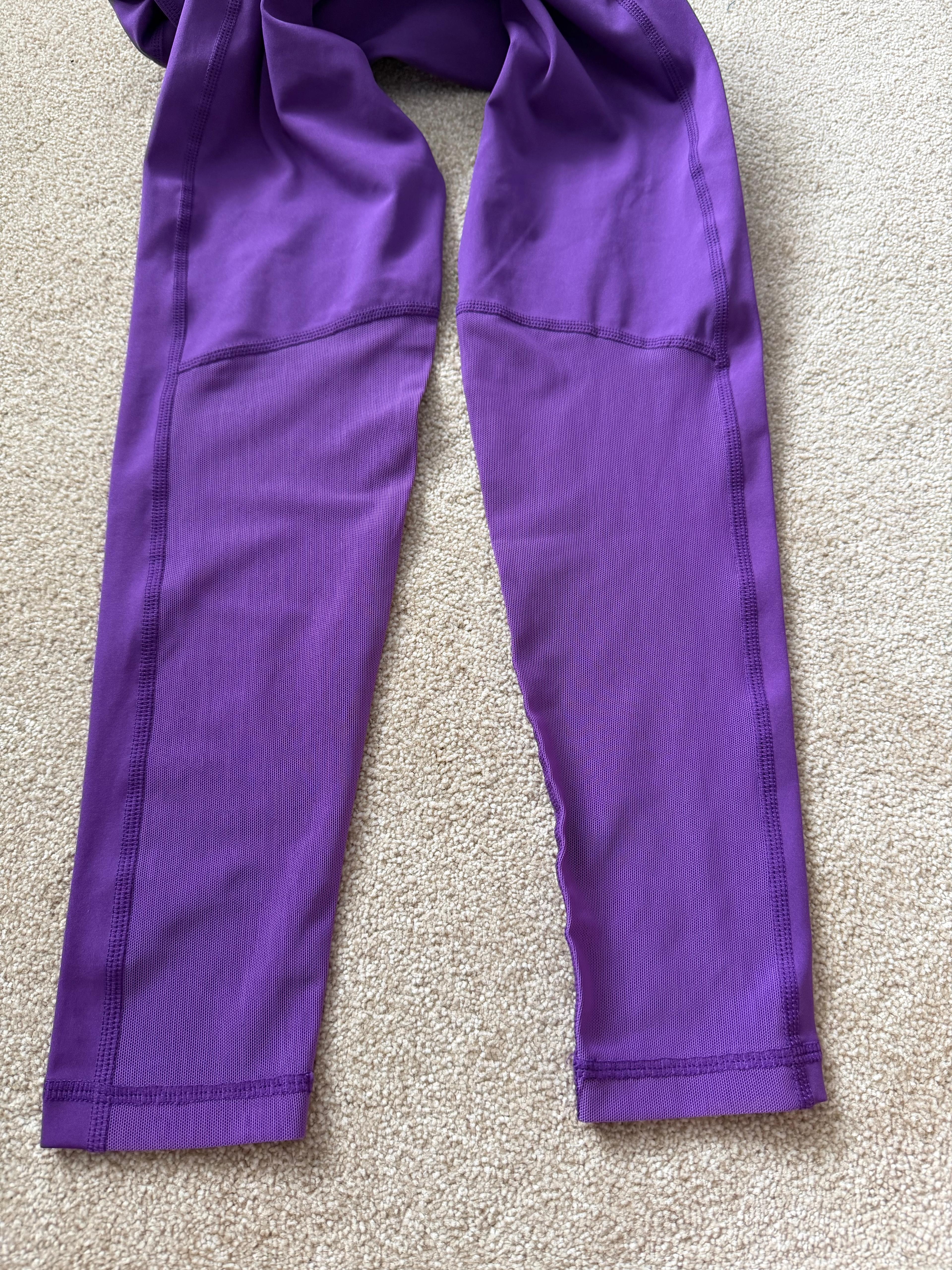 Nike Pro Dri-FIT Women's black Crop long sleeve top & Mid purple Leggings  XS