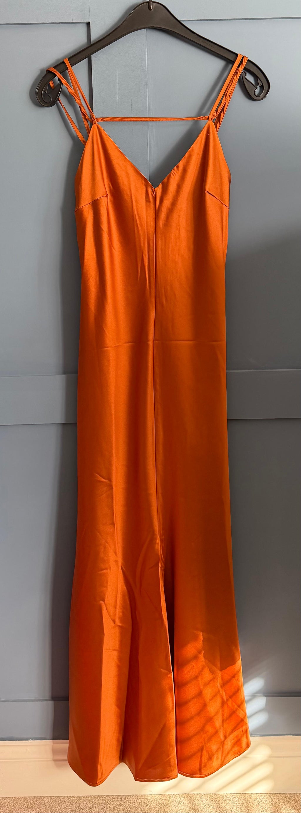 Boohoo Burnt orange Satin Dress size 10