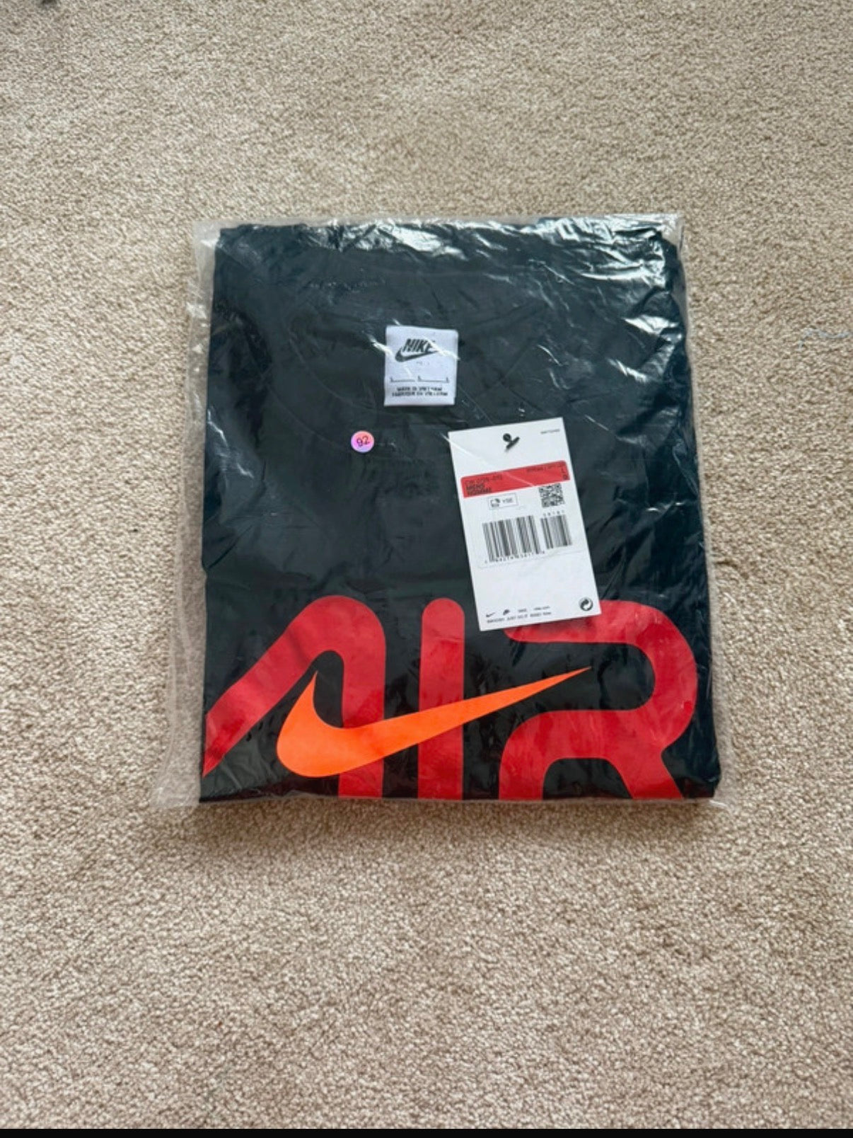 Nike Air Men’s Black Crew Neck Short Sleeve Graphic Logo T-Shirt Size L