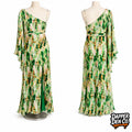 Boohoo Green Floral Pleated Maxi Dress size 10