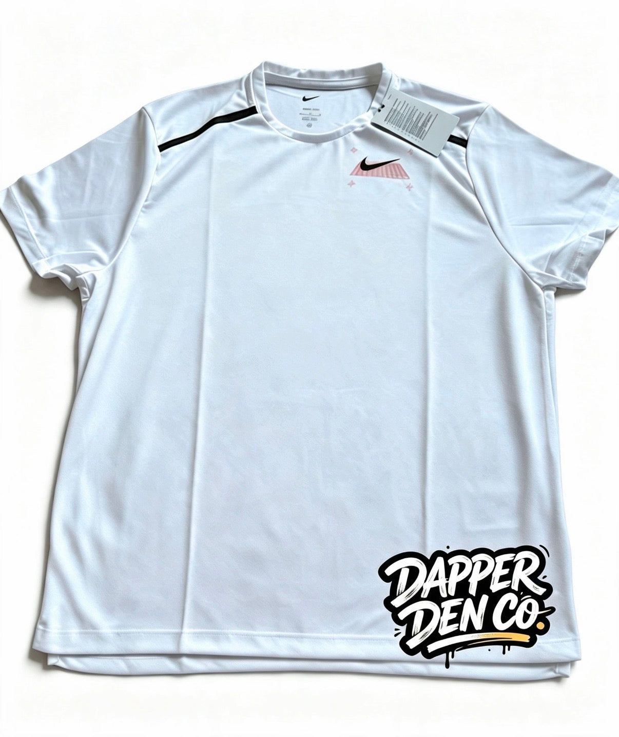 Nike Dri-FIT Men's White Polyester Graphic Logo Crew Neck T-Shirt Size S Miler