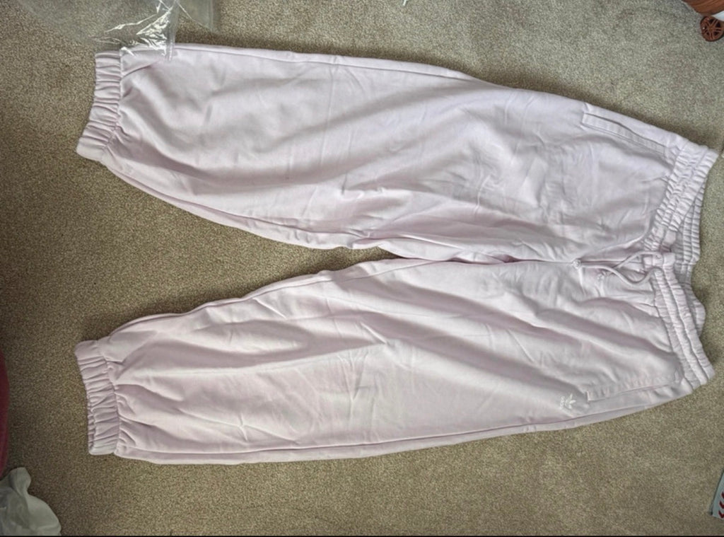 adidas Originals Pink Loose Fit WOMENS Straight Leg Sweatpants Pockets XL