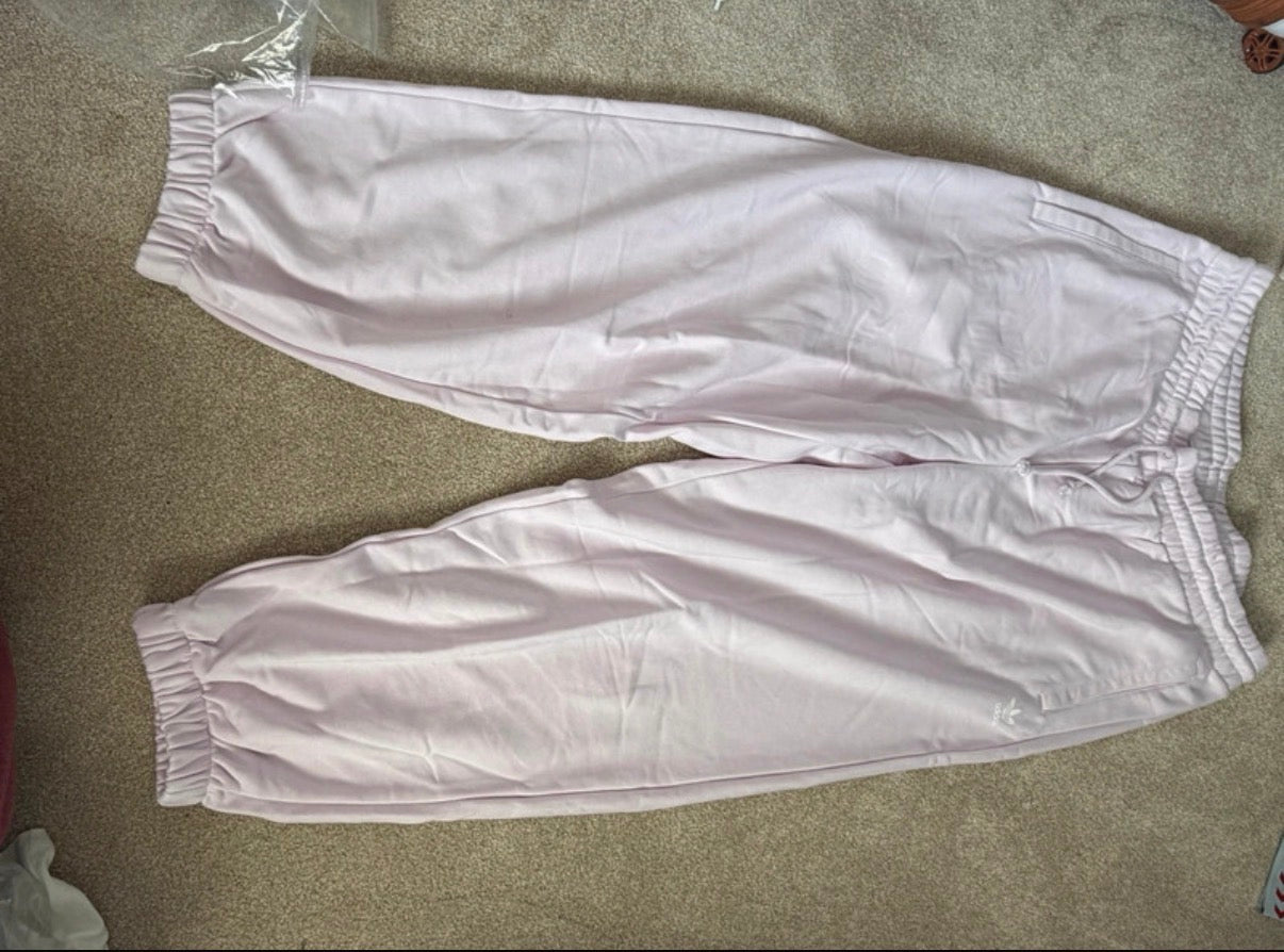 adidas Originals Pink Loose Fit WOMENS Straight Leg Sweatpants Pockets XL