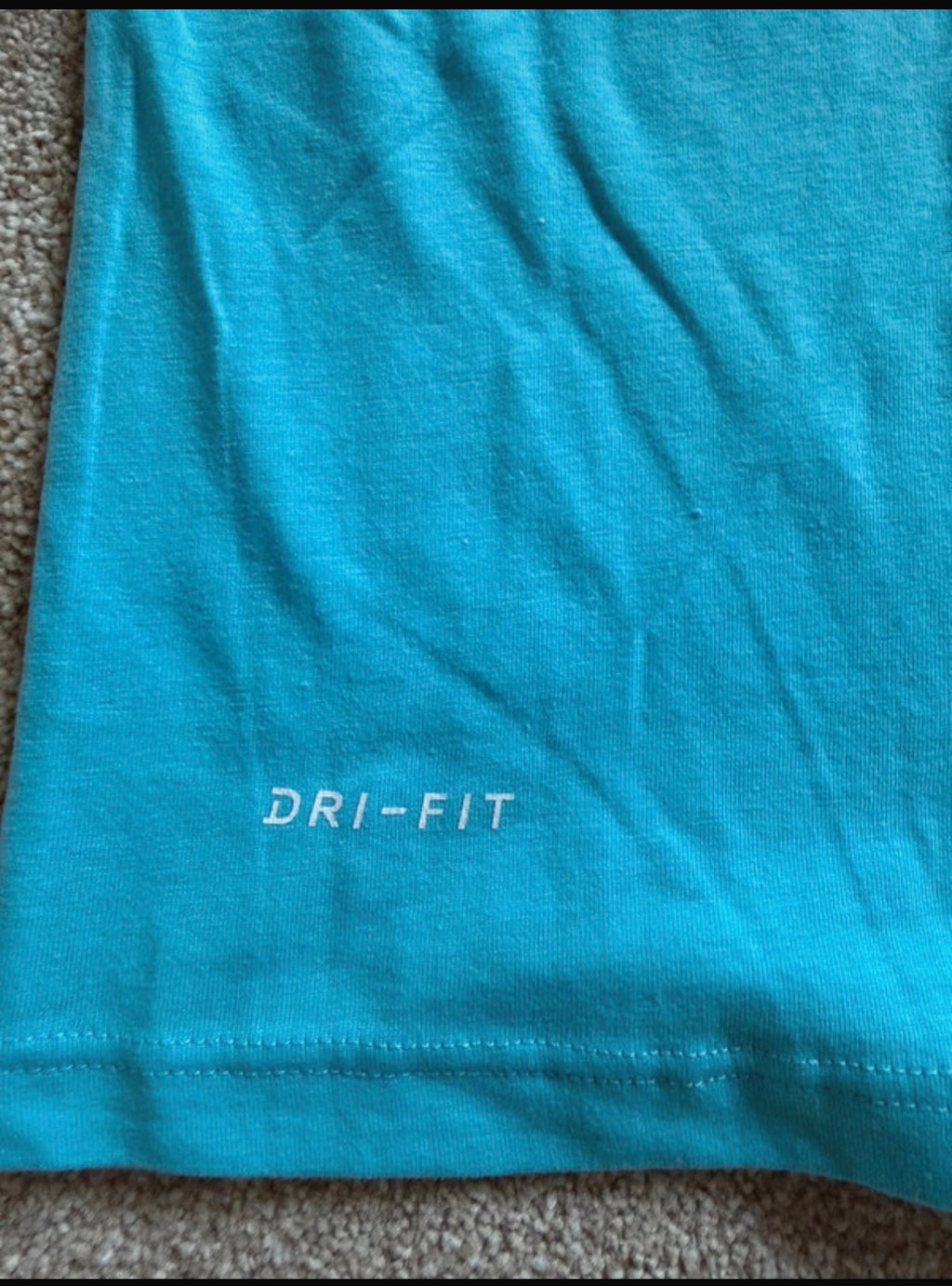 Nike Pro Dri-FIT Men's Blue Cotton Logo Crew Neck T-Shirt Size M