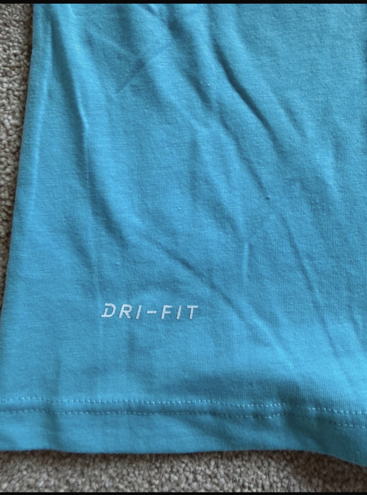 Nike Pro Dri-FIT Men's Blue Cotton Logo Crew Neck T-Shirt Size M