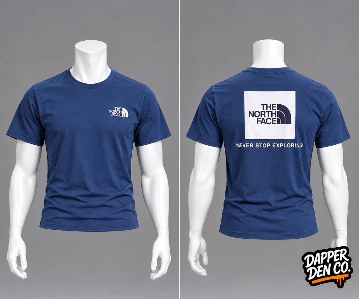 The North Face Men’s Blue Logo Graphic Print Crew Neck Short Sleeve T-Shirt M