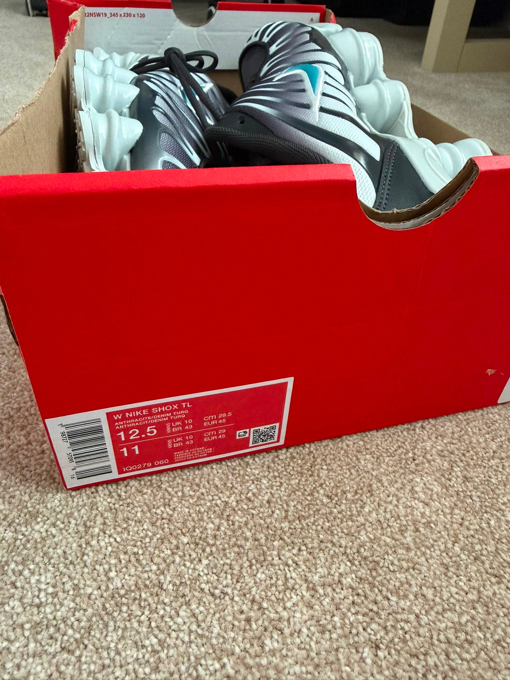 Nike Shox TL Mens size 10 Black/White/Blue