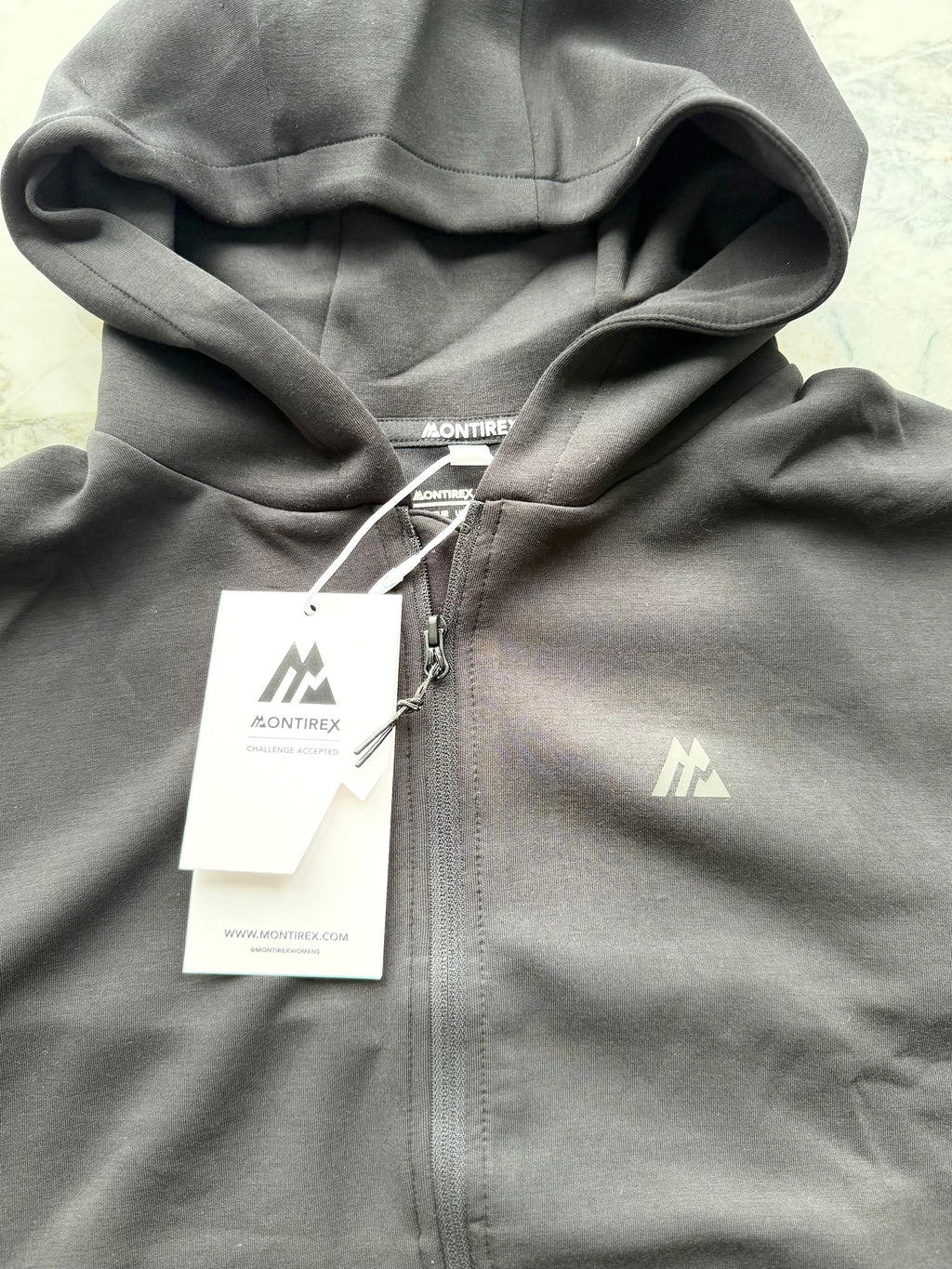 Montirex Womens Black Full Zip Hooded powder Hoodie  Size XS MTXW1426-001-1