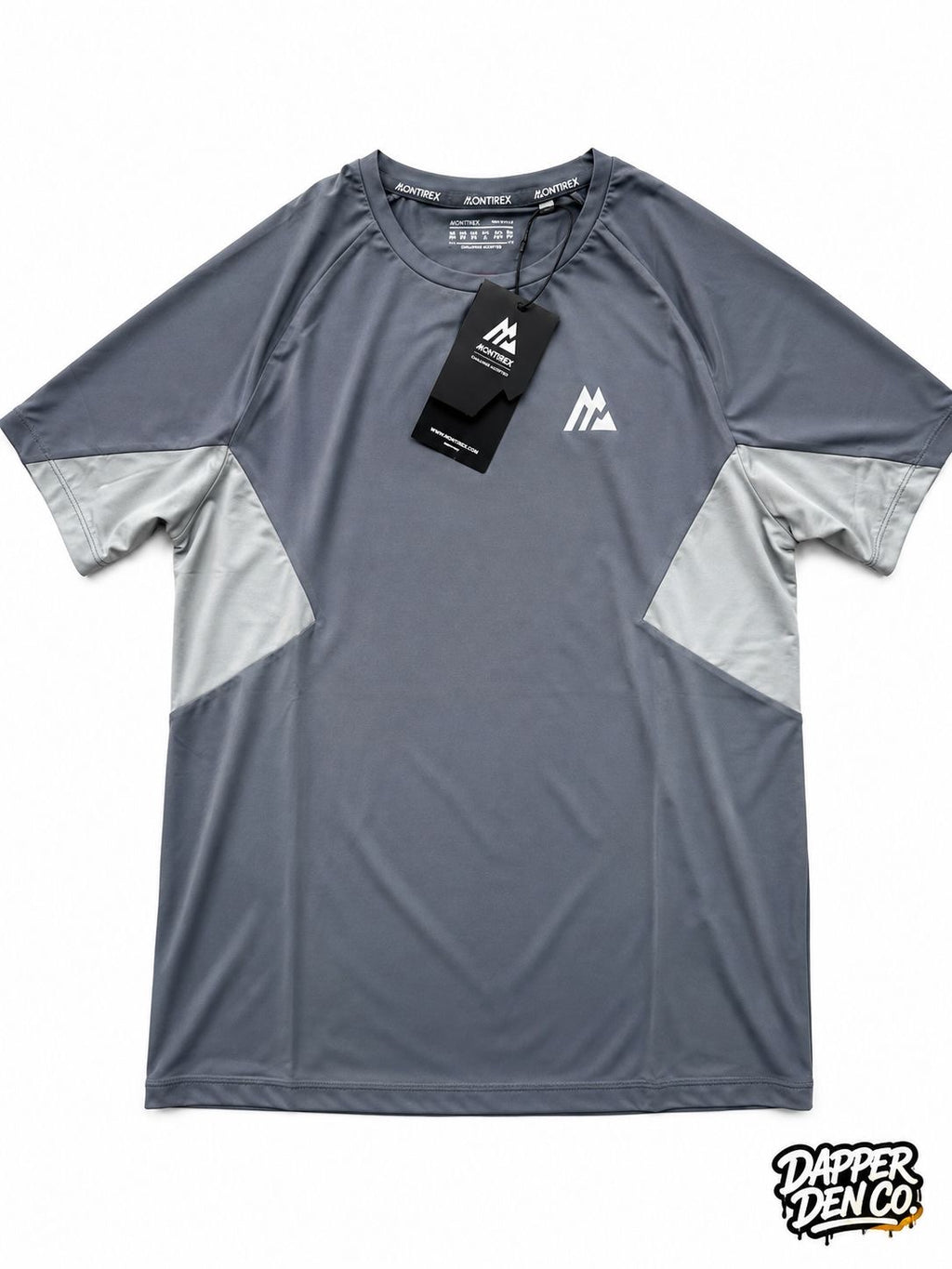 Montirex Men's Grey Polyester enduranceBreathable Logo Crew Neck TShirt Size XS