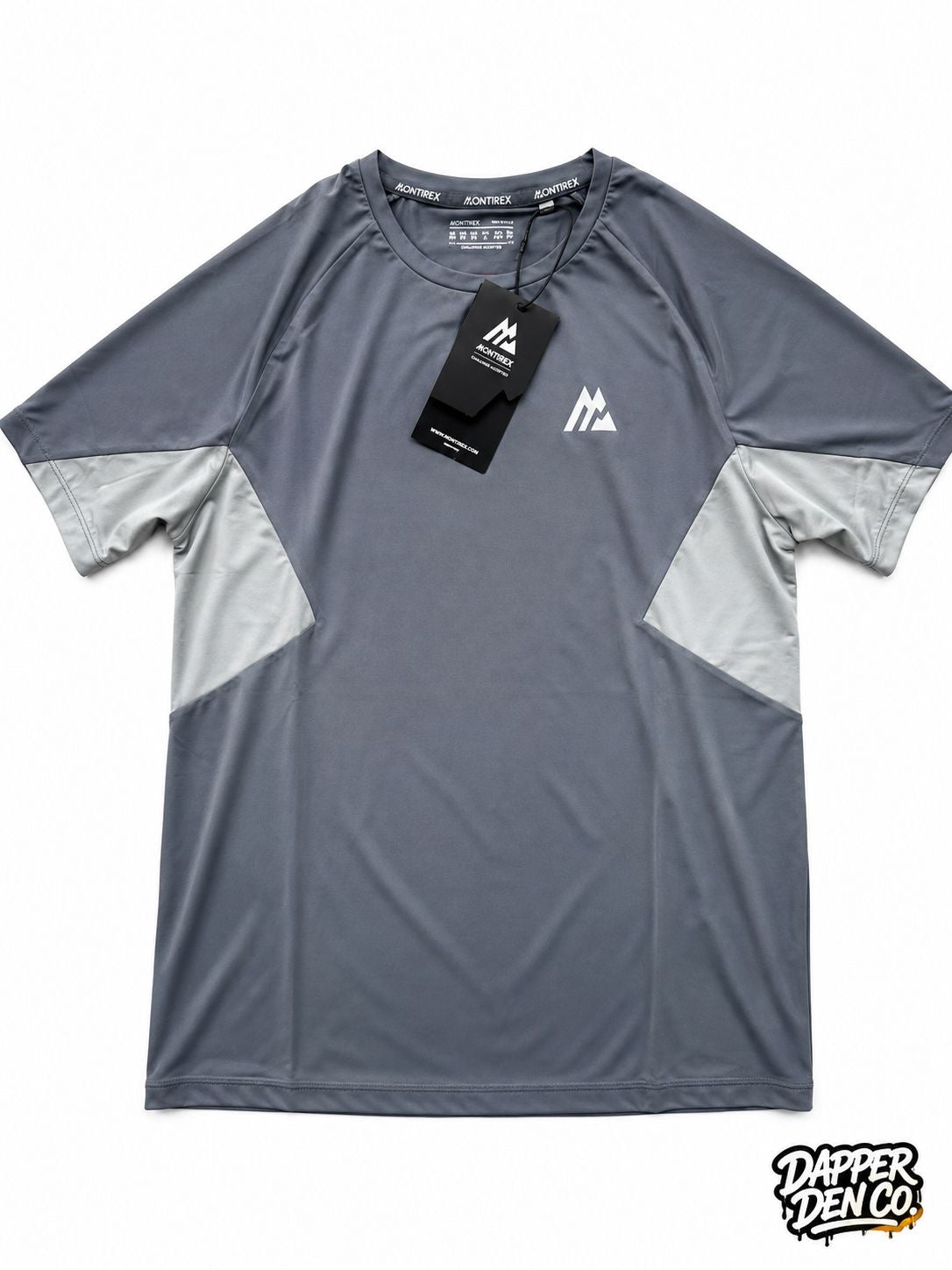 Montirex Men's Grey Polyester enduranceBreathable Logo Crew Neck TShirt Size XS