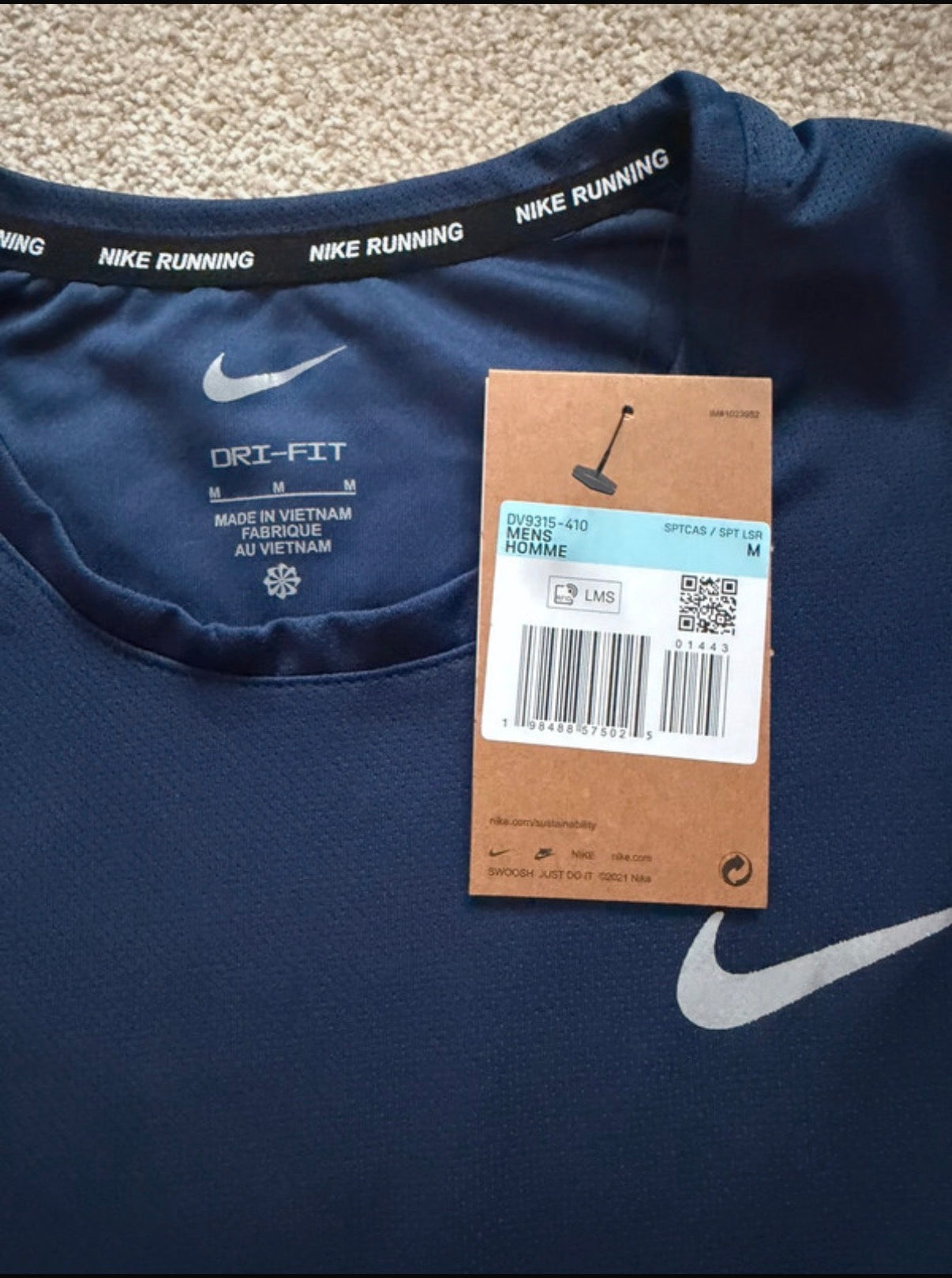 Nike Dri-FIT Men's Blue Running T-Shirt Size M DV9315-410