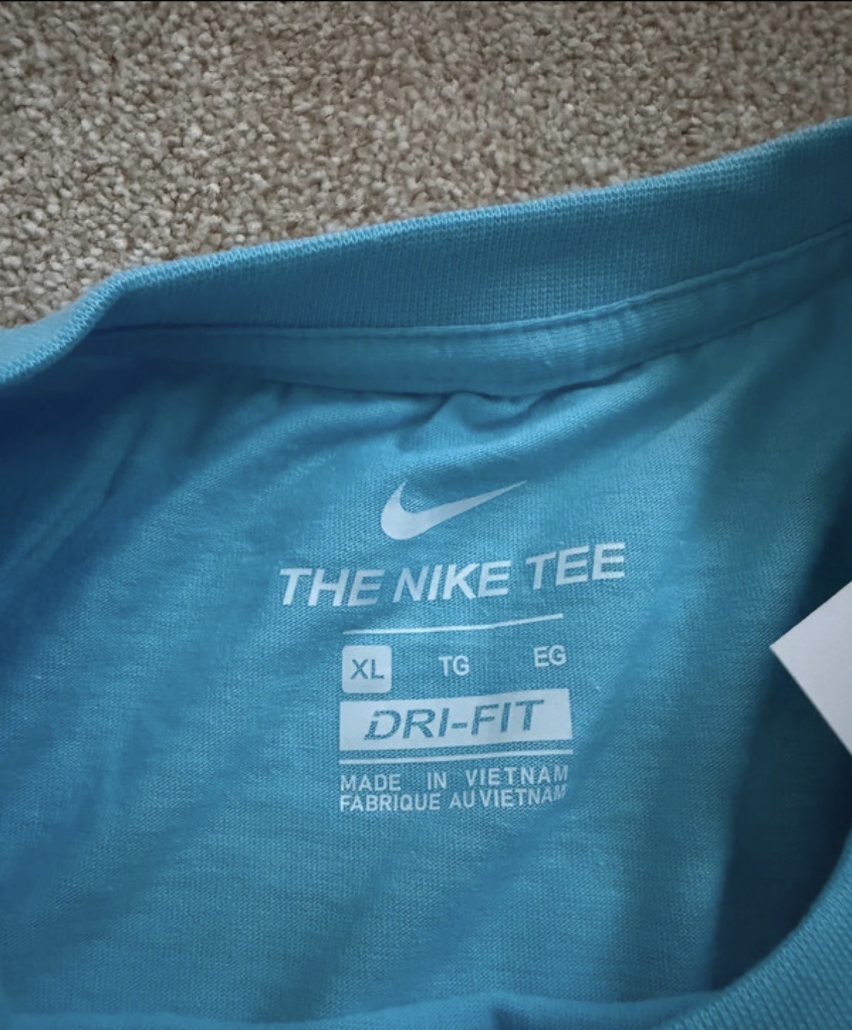 Nike Pro Dri-FIT Men's Blue Polyester Logo Crew Neck T-Shirt Size XL DA1587