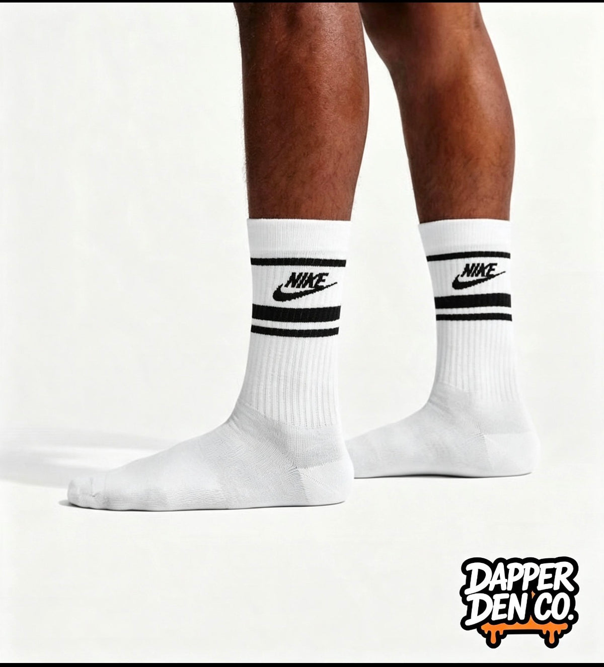 Nike Everyday Essential Dri-FIT Crew Socks M 3-Pack White/Black Striped 5-8