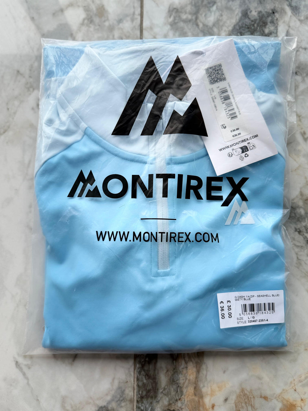 Montirex girls 1/4 Zip Collared Colourblock Activewear Top Blue Size L