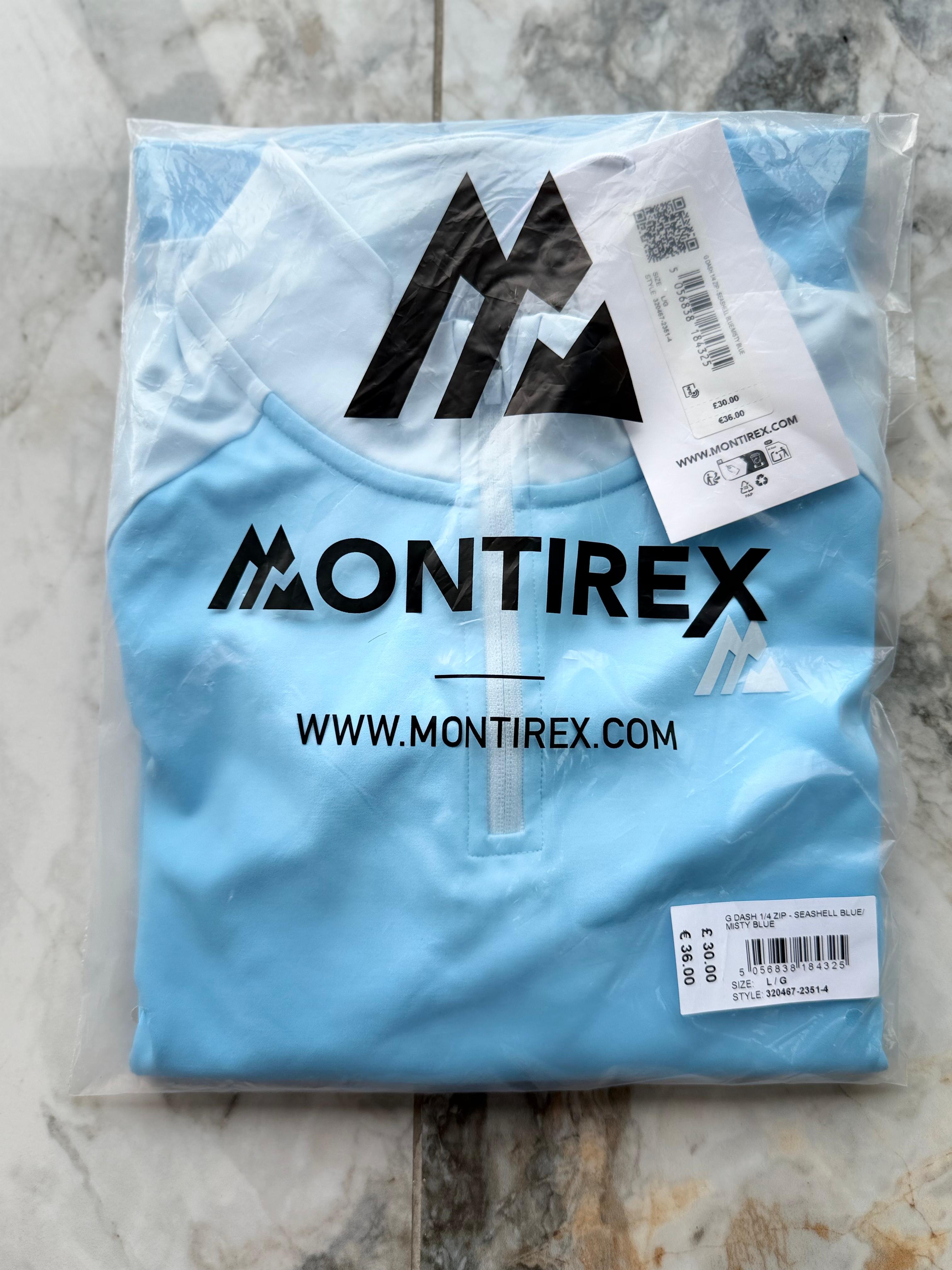Montirex girls 1/4 Zip Collared Colourblock Activewear Top Blue Size L