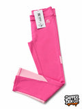 Montirex Girls Pink Colourblock Ankle Leggings Stretch Gym Training Size M