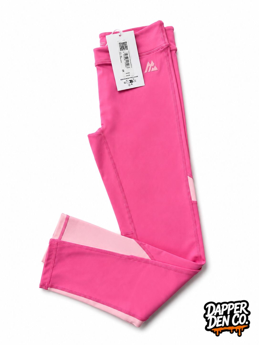 Montirex Girls Pink Colourblock Ankle Leggings Stretch Gym Training Size M