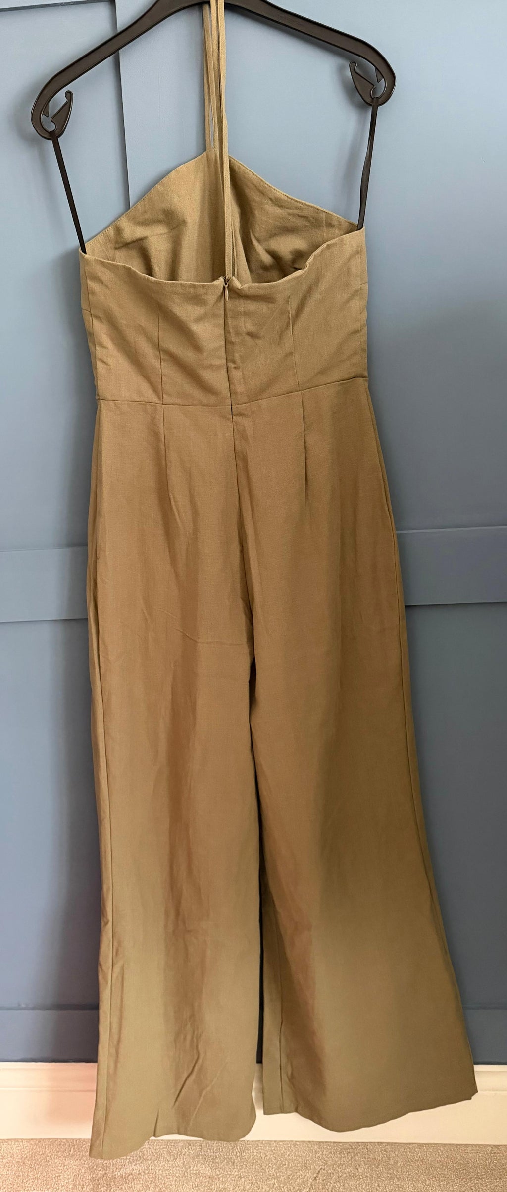 Boohoo Khaki Halter Jumpsuit size 10