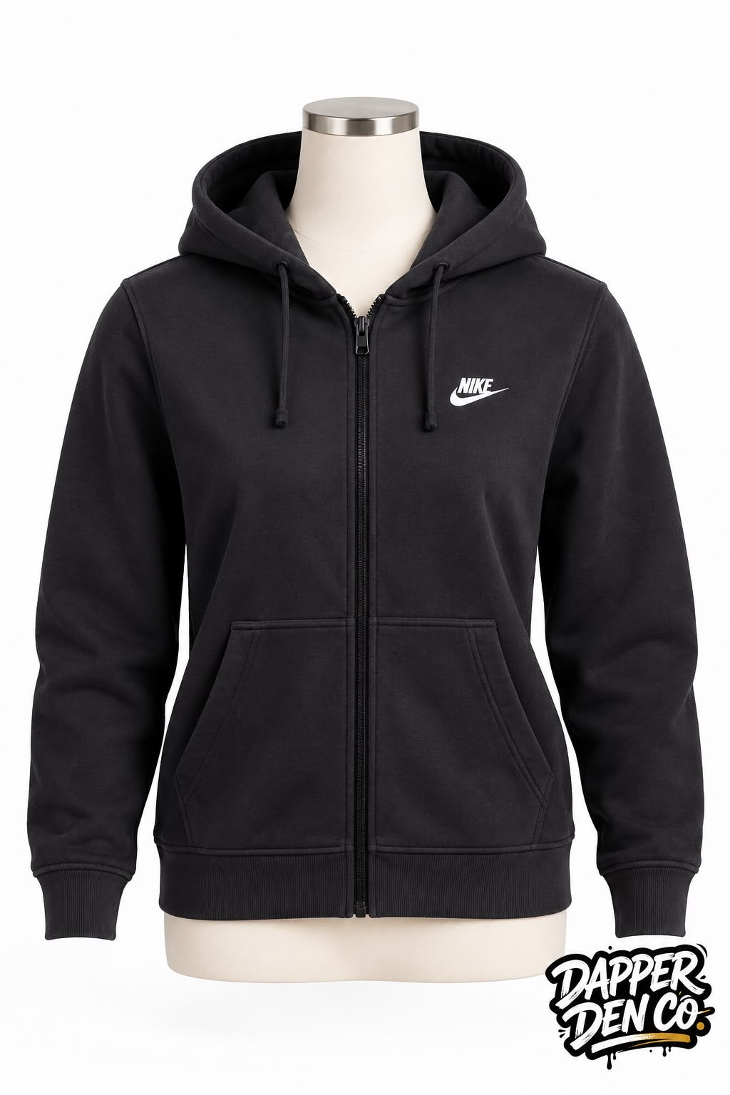 Nike Men's Black Full Zip Hooded Hoodie w/ Logo Pockets Size S DQ834-013