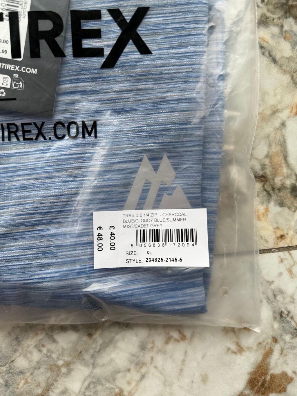 Montirex Trail 2.0 Men's Blue/Grey Polyester 1/4 Zip Mock Neck Top XL