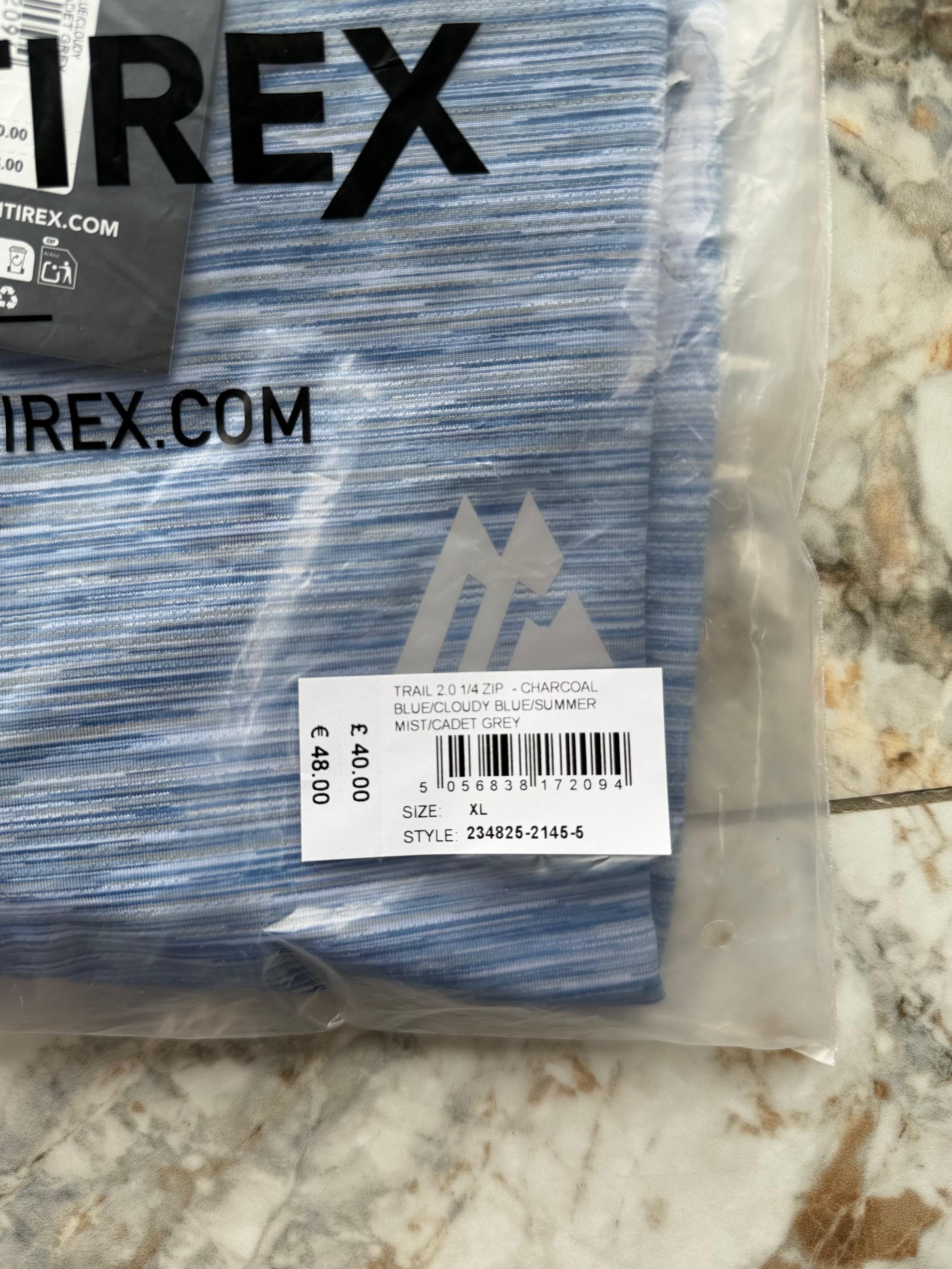 Montirex Trail 2.0 Men's Blue/Grey Polyester 1/4 Zip Mock Neck Top XL