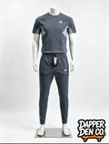Montirex Logo Men's 2pc T-Shirt & Track Pants Set Drawstring Grey XS