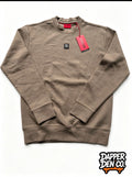 HUGO Men's Beige Crew Neck Pullover Logo Sweatshirt Size Medium 50533689