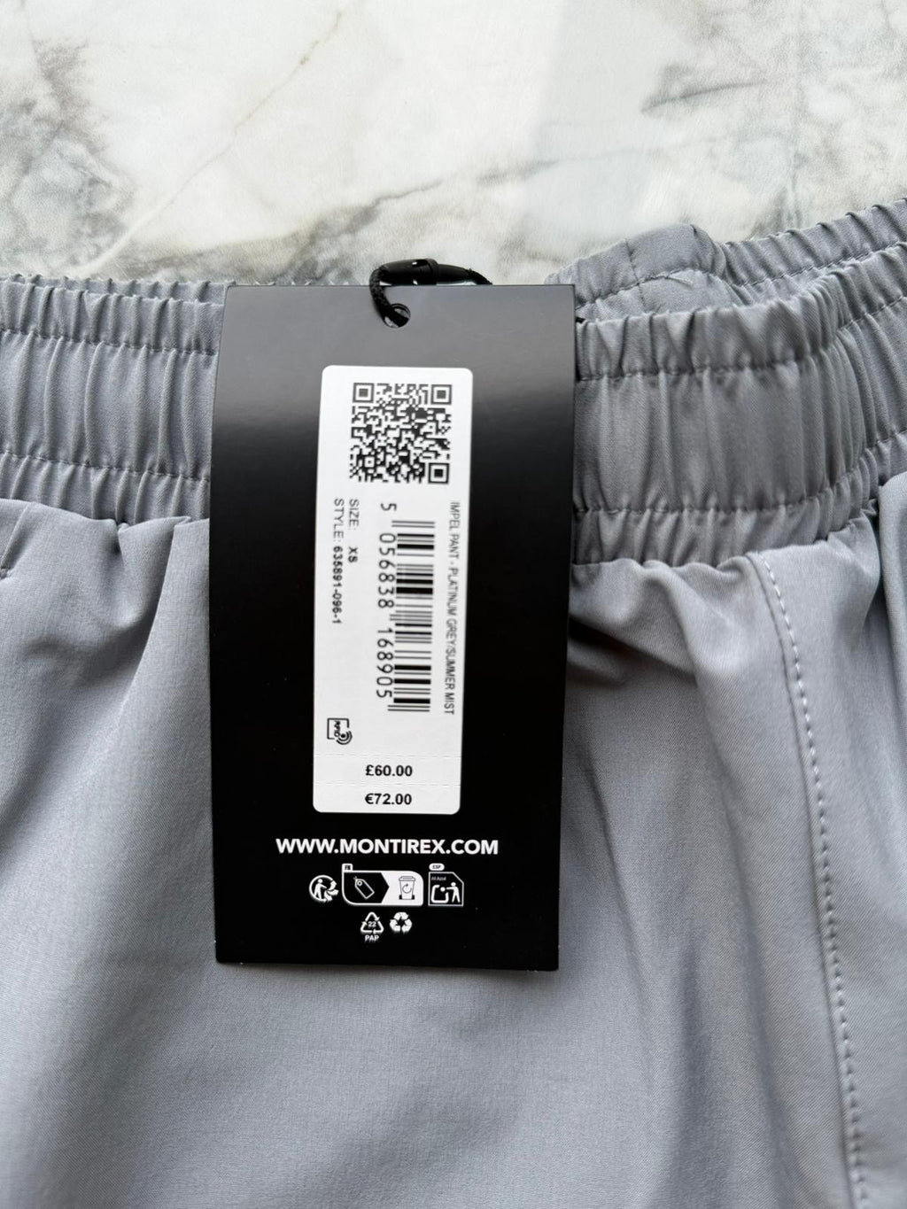Montirex Men's Grey/Light Blue Polyester Track Pants Pockets MENS XS