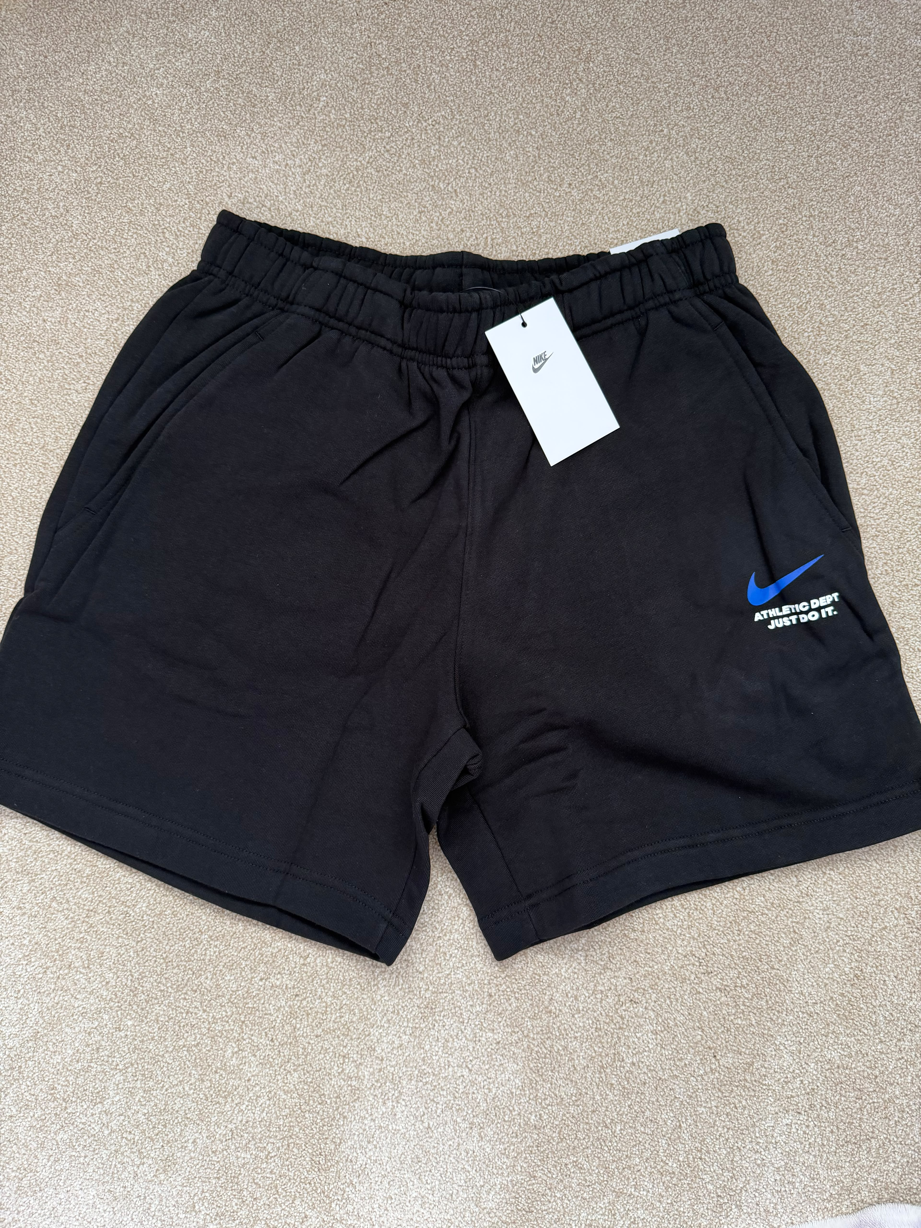 Nike Athletic Dept Just Do It Logo 2pc T-Shirt & Shorts Set Black/Blue MEDIUM