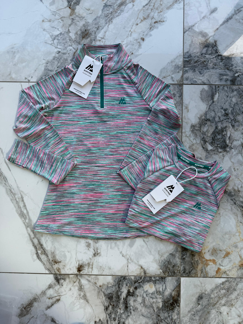 Montirex Women's 1/4 Zip Mock Neck Striped Raglan Gym T-Shirt Multicolour XXS